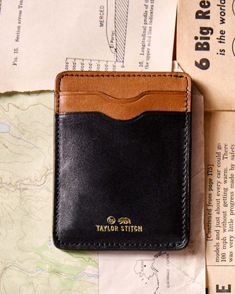 editorial flatlay for The Minimalist Wallet in Black