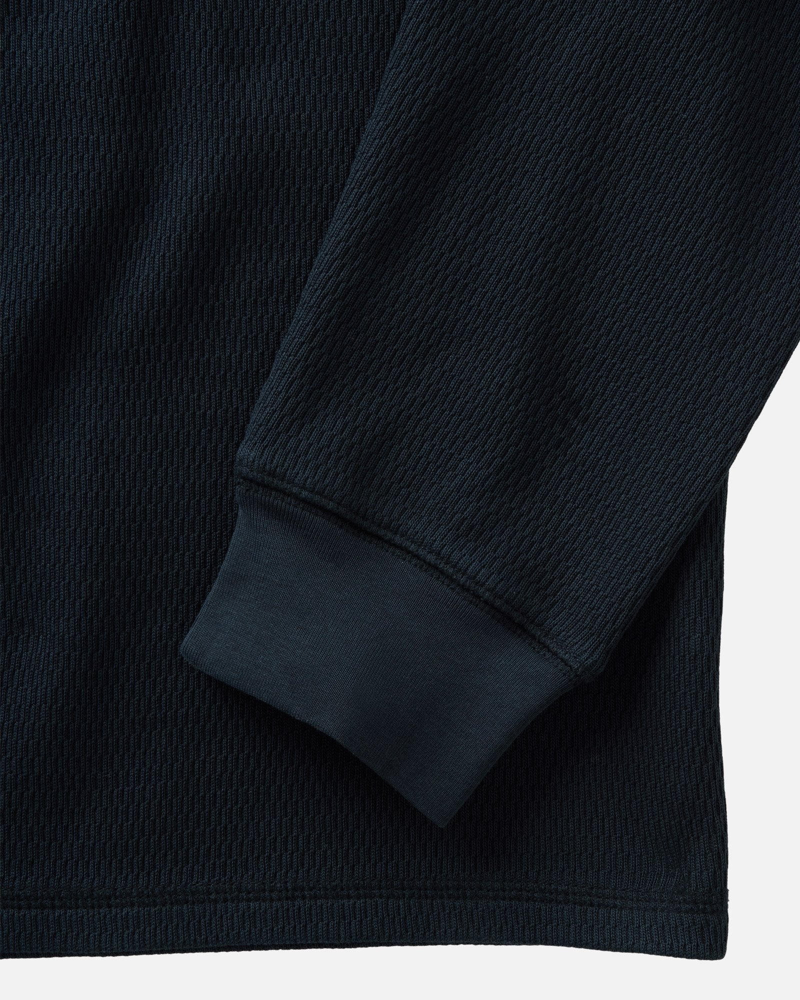 material shot of the neck opening on The Organic Cotton Waffle Crew Dark Navy, Knits by Taylor Stitch