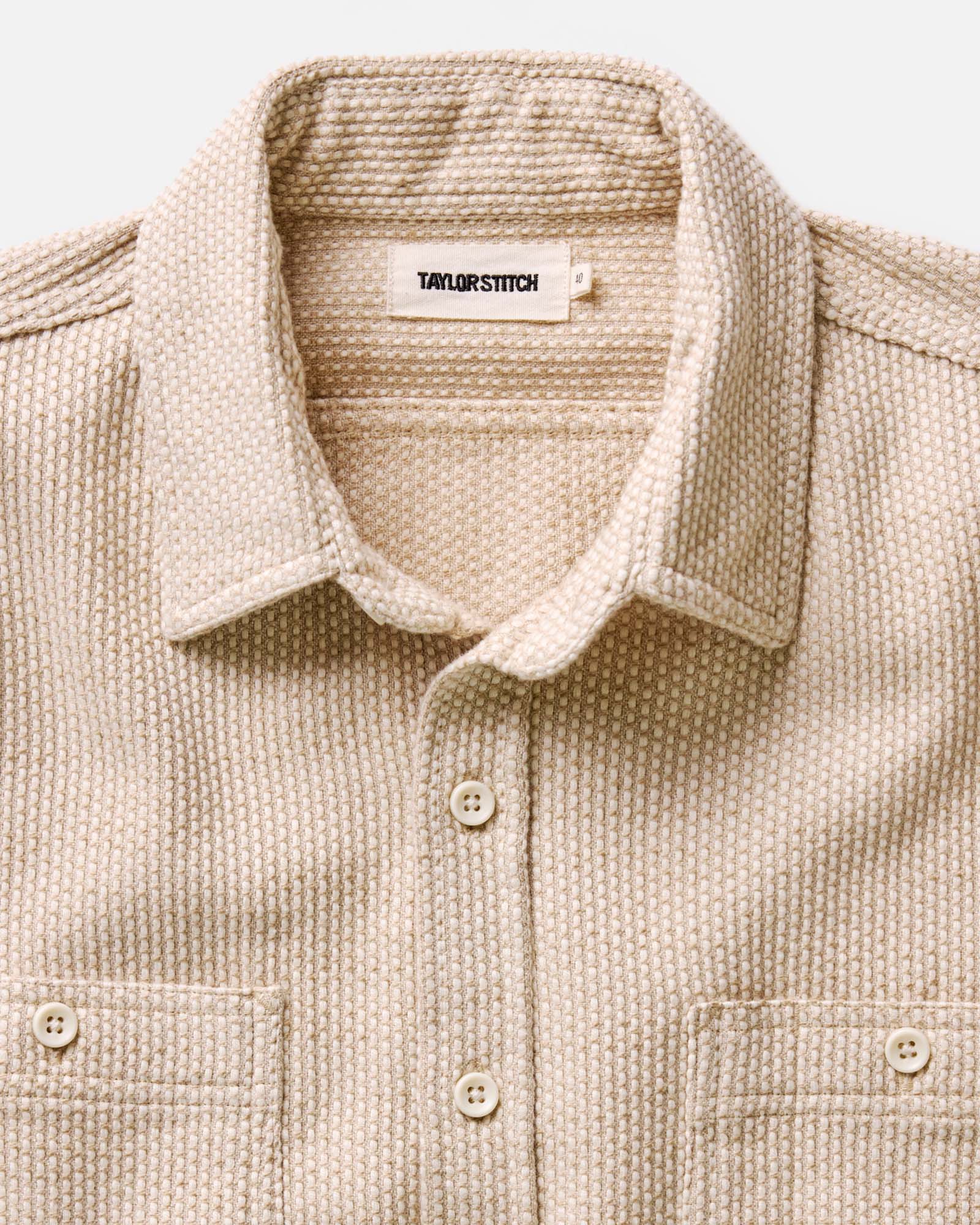 flatlay of The Utility Shirt in Natural Sashiko, Wovens by Taylor Stitch