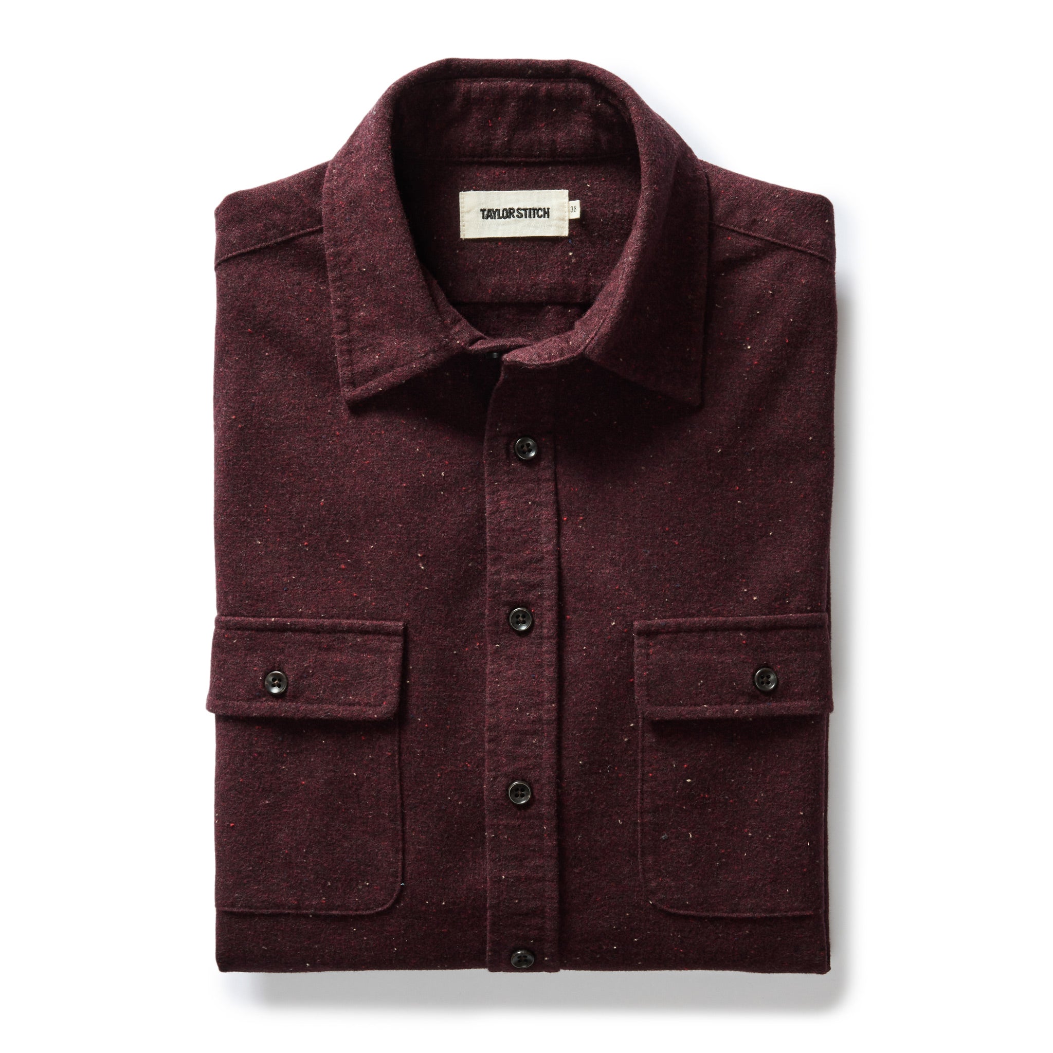 folded flatlay of The Yosemite Shirt in Nutmeg Donegal, Wovens by Taylor Stitch