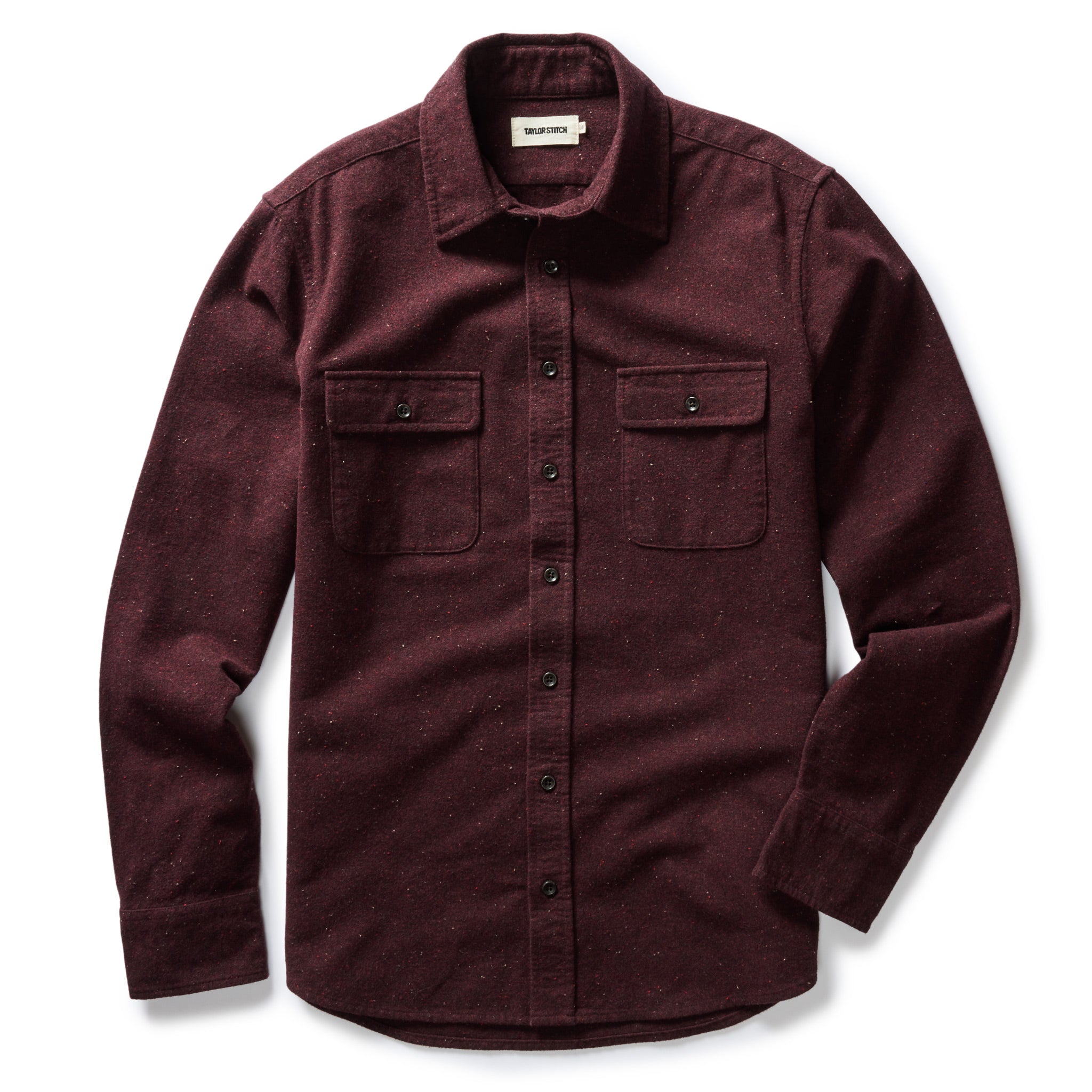 flatlay of The Yosemite Shirt in Nutmeg Donegal, Wovens by Taylor Stitch