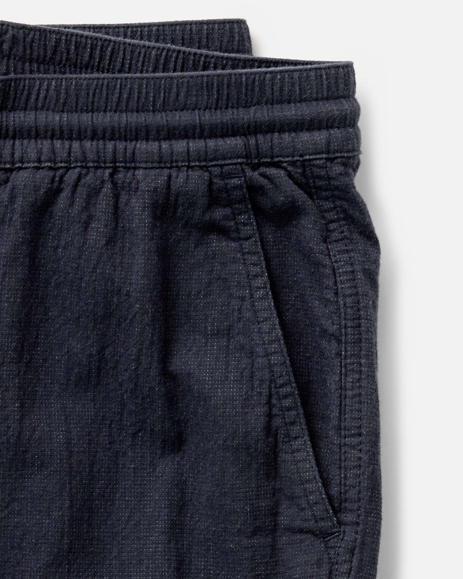material shot of the pocket on The Apres Pant in Coal Double Cloth, Bottoms by Taylor Stitch
