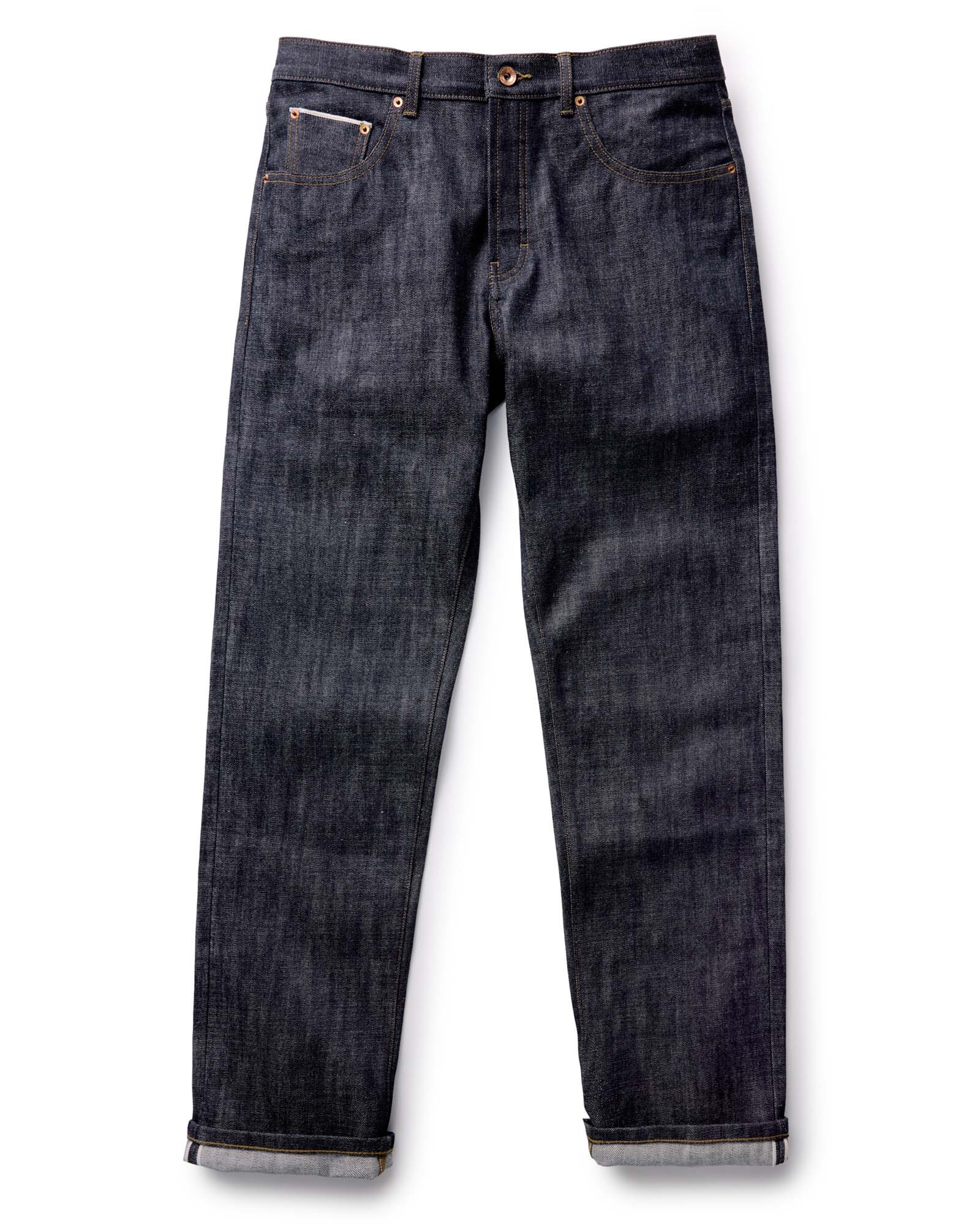 flatlay of The Straight Jean in Rigid Organic Selvedge, Bottoms by Taylor Stitch