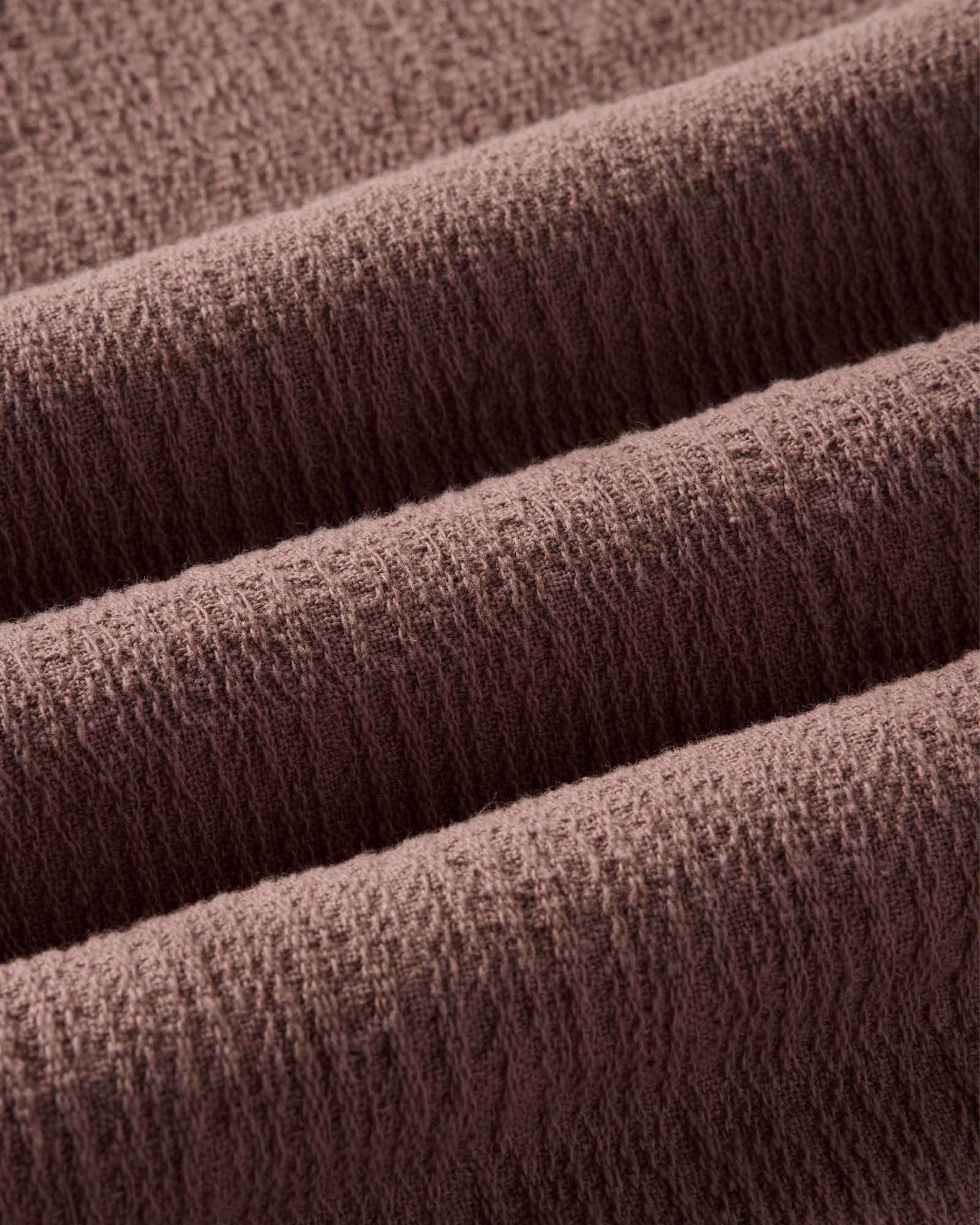 material shot of the fabric on The Short Sleeve California in Redwood Hacci, Wovens by Taylor Stitch