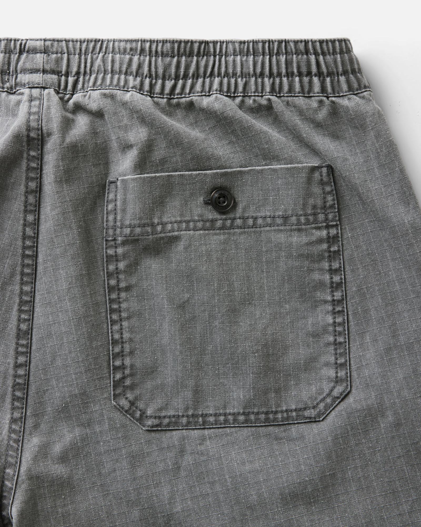 material shot of the pocket on The Breakwater Pant in Dark Grey Ripstop, Bottoms by Taylor Stitch