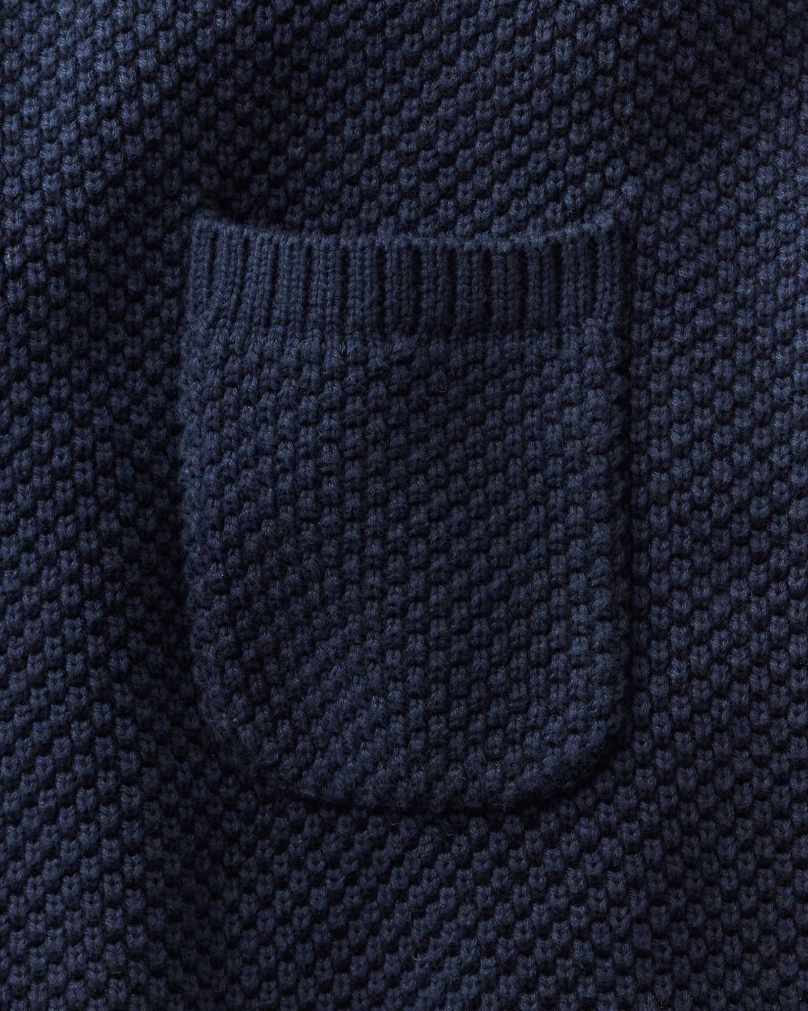 material shot of the ocket on The Crawford Crew Sweater in Navy, Sweaters by Taylor Stitch