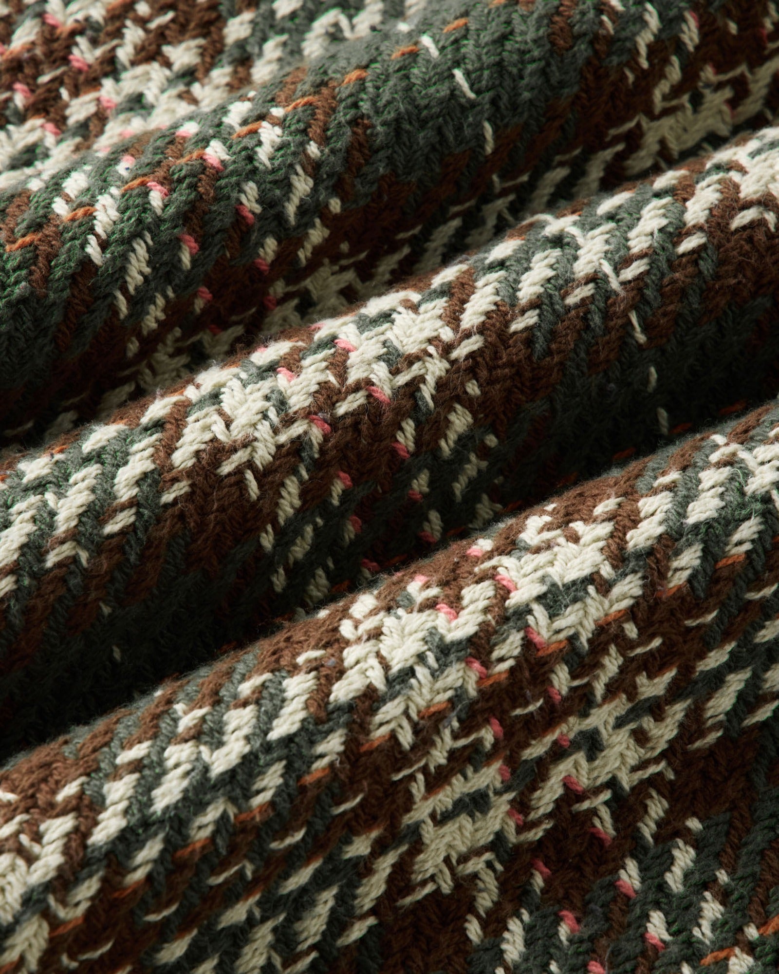 material shot of the fabric on The Cutter Overshirt in Buzzard Check, Wovens by Taylor Stitch