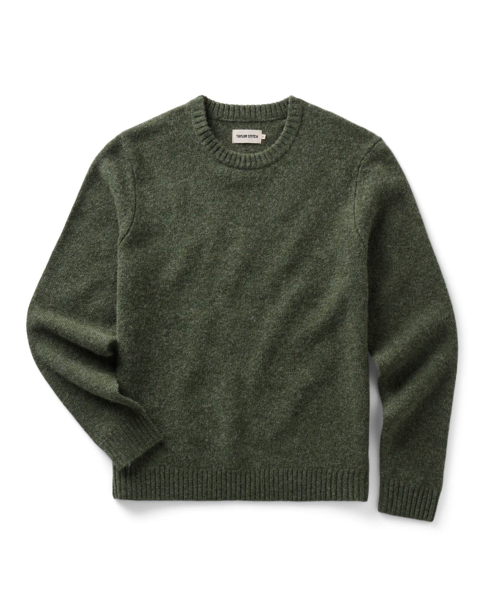 flatlay of The Eastmoor Sweater in Spruce Wool, Knits by Taylor Stitch