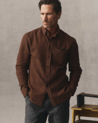 fit model showing off The Jack in Timber Twist Waffle