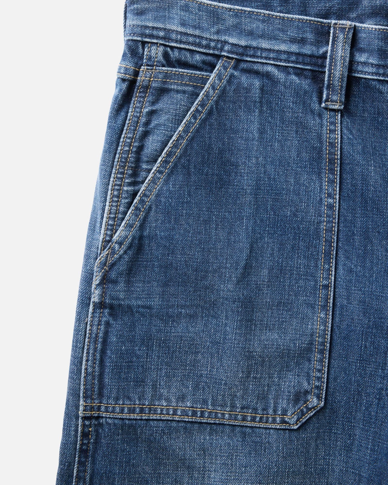 material shot of the pocket on The Mariner Jean in Drift Wash Organic Selvedge, Bottoms by Taylor Stitch