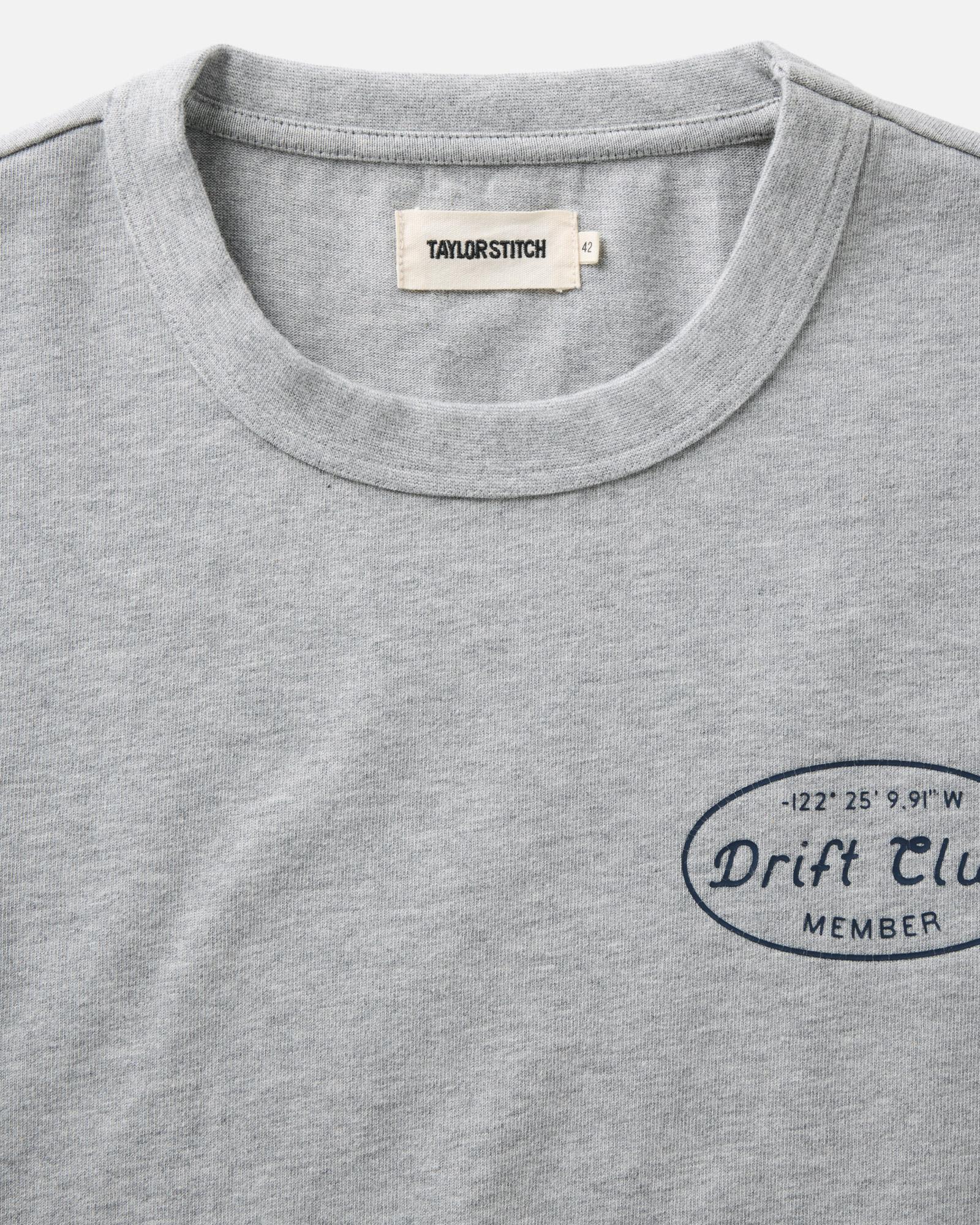 material shot of the collar on The Organic Cotton Shop Tee in Drift Club, Knits by Taylor Stitch