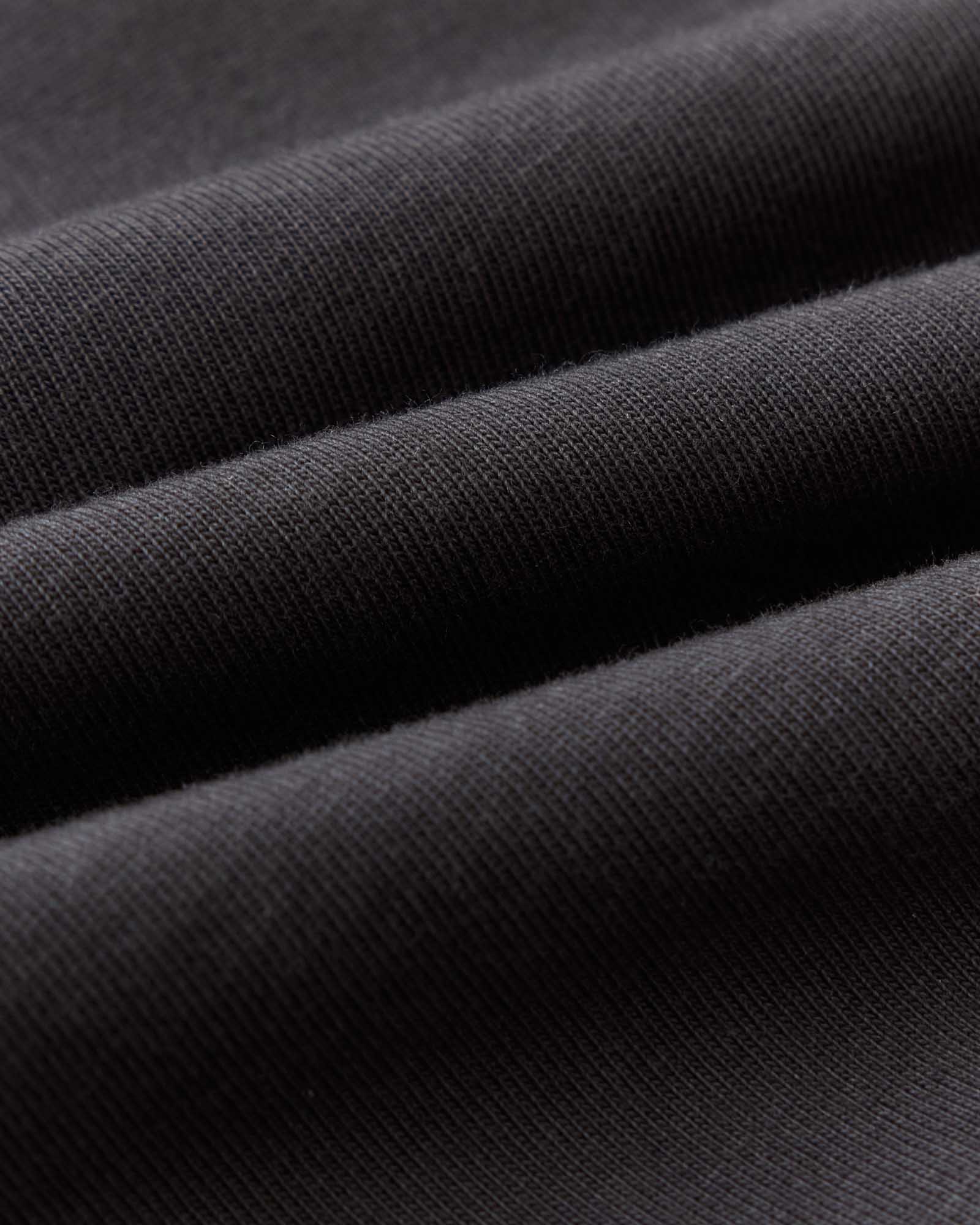 material shot of the fabric on The Organic Cotton Shop Tee in Black, Knits by Taylor Stitch