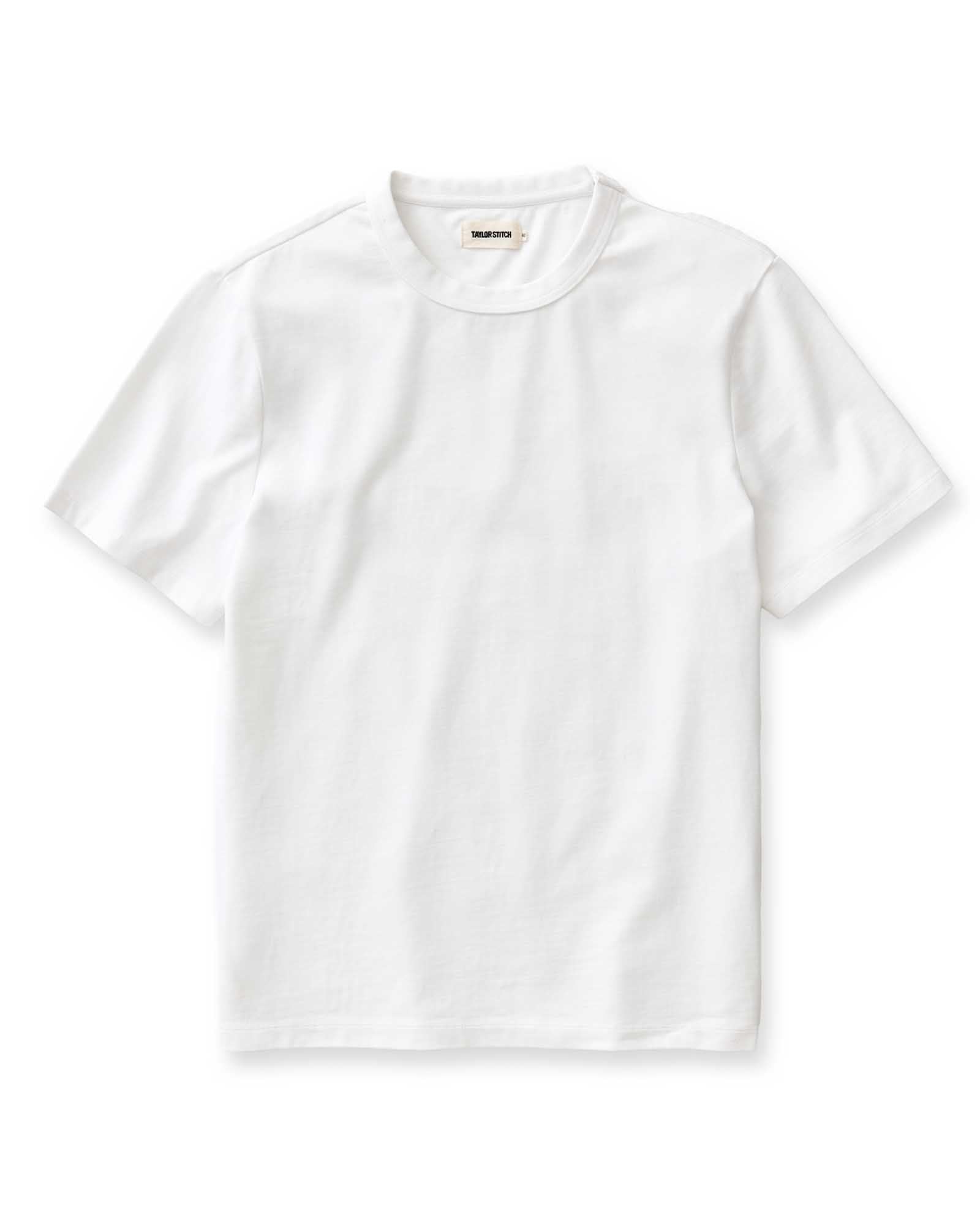 flatlay of The Organic Cotton Shop Tee in White, Knits by Taylor Stitch