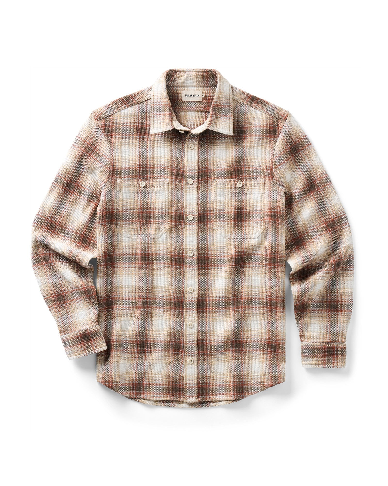 flatlay of The Utility Shirt in Seaside Check Sashiko, Wovens by Taylor Stitch