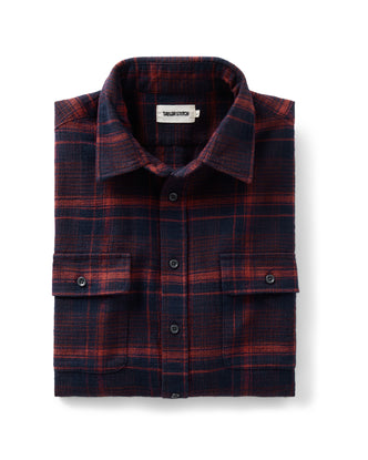 folded flatlay of The Yosemite Shirt in Delaware Plaid