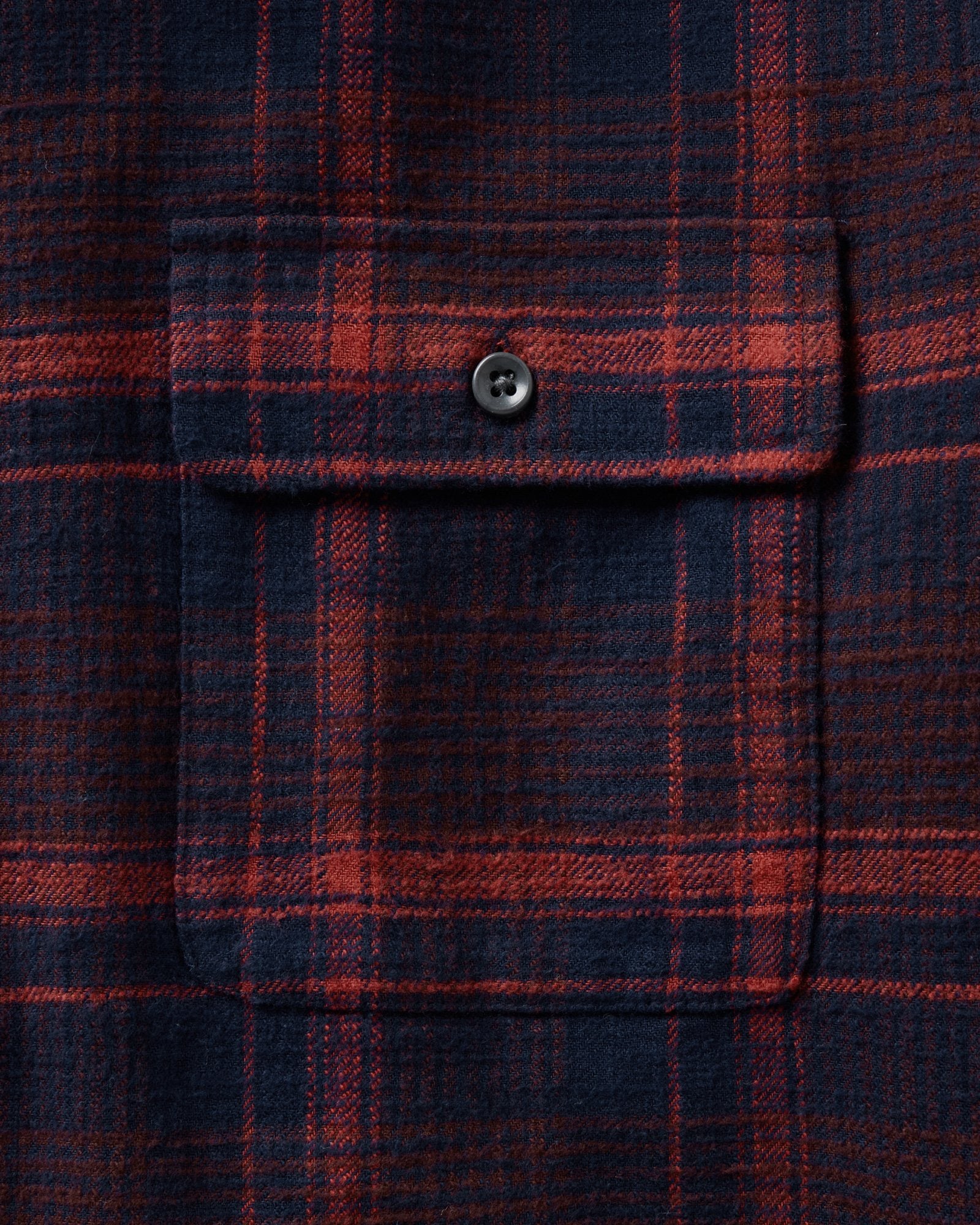 material shot of the pocket on The Yosemite Shirt in Delaware Plaid, Wovens by Taylor Stitch