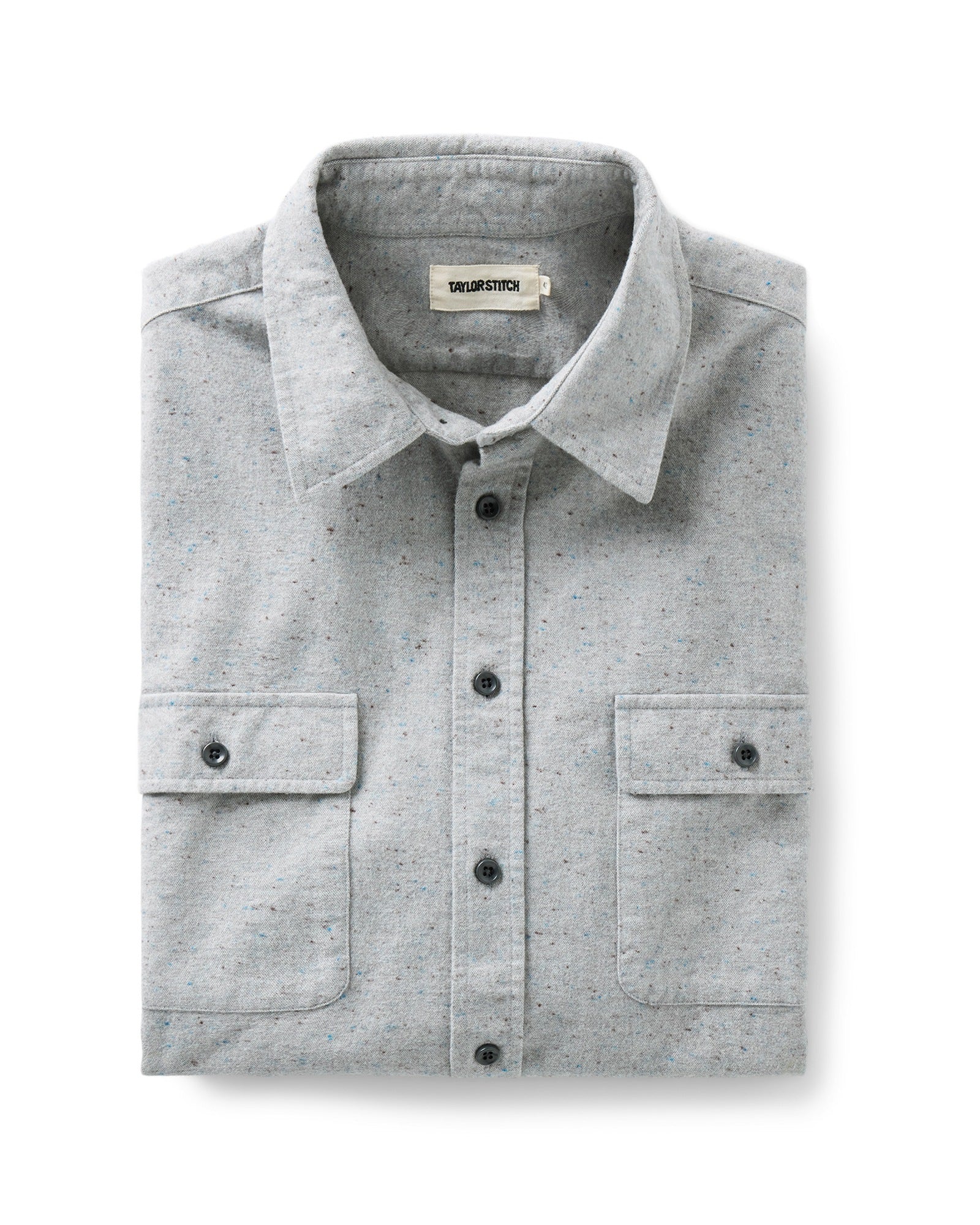 folded flatlay of The Yosemite Shirt in Mist Donegal, Wovens by Taylor Stitch