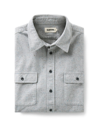 folded flatlay of The Yosemite Shirt in Mist Donegal
