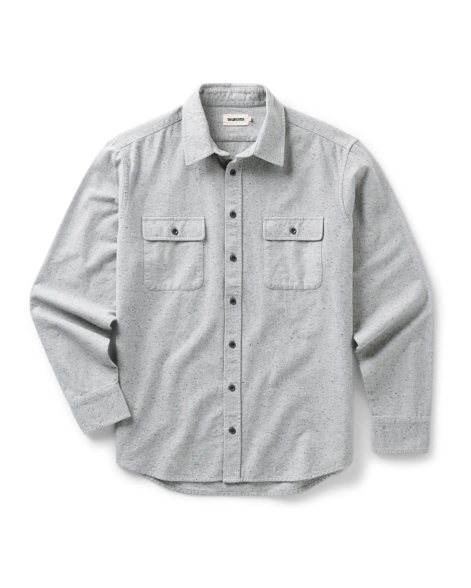flatlay of The Yosemite Shirt in Mist Donegal, Wovens by Taylor Stitch