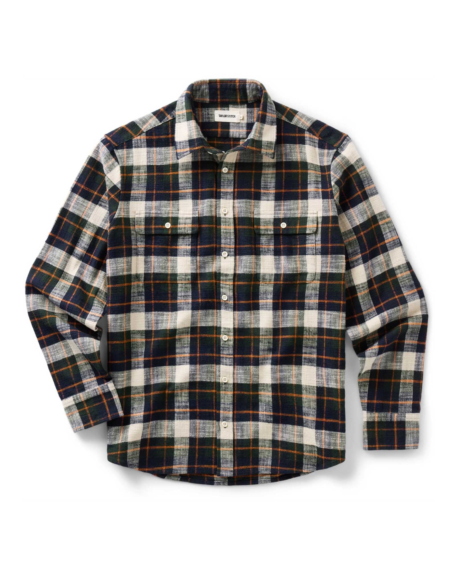 flatlay of The Yosemite Shirt in Washington Plaid, Wovens by Taylor Stitch