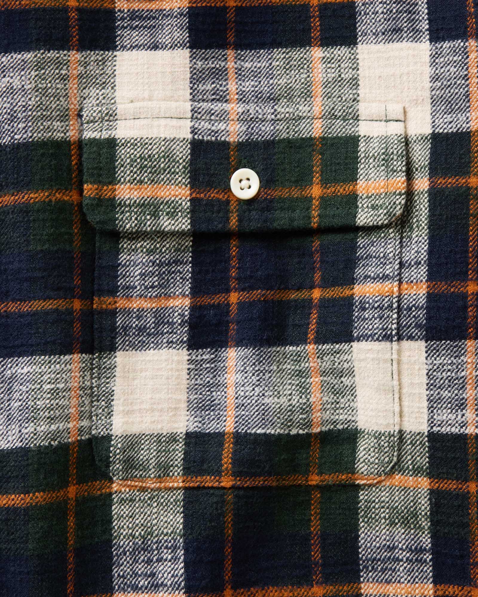 material shot of the pocket on The Yosemite Shirt in Washington Plaid, Wovens by Taylor Stitch