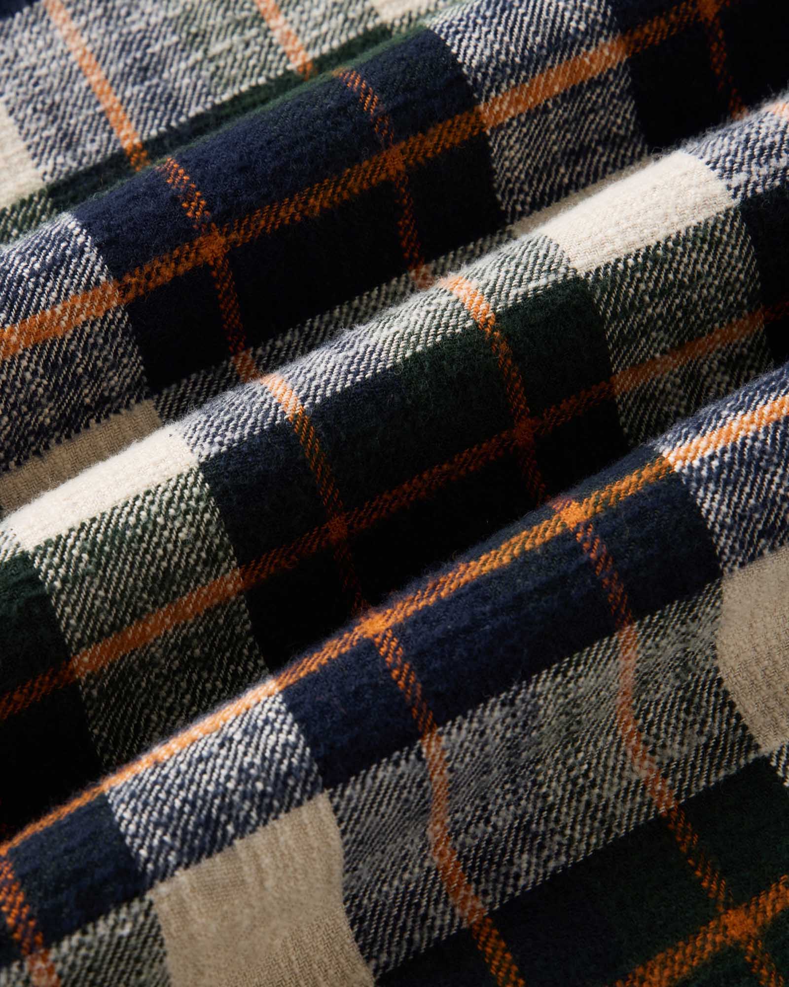 material shot of the fabric on The Yosemite Shirt in Washington Plaid, Wovens by Taylor Stitch