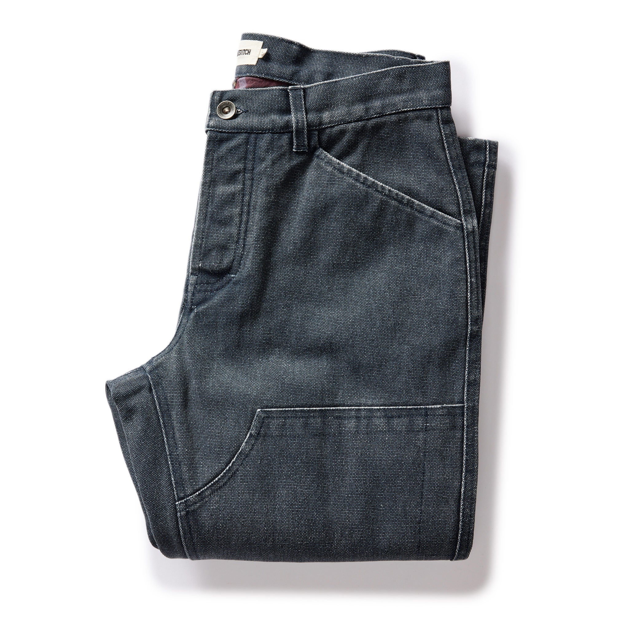 flatlay of The Lined Chore Pant in Navy Chipped Canvas, Bottoms by Taylor Stitch