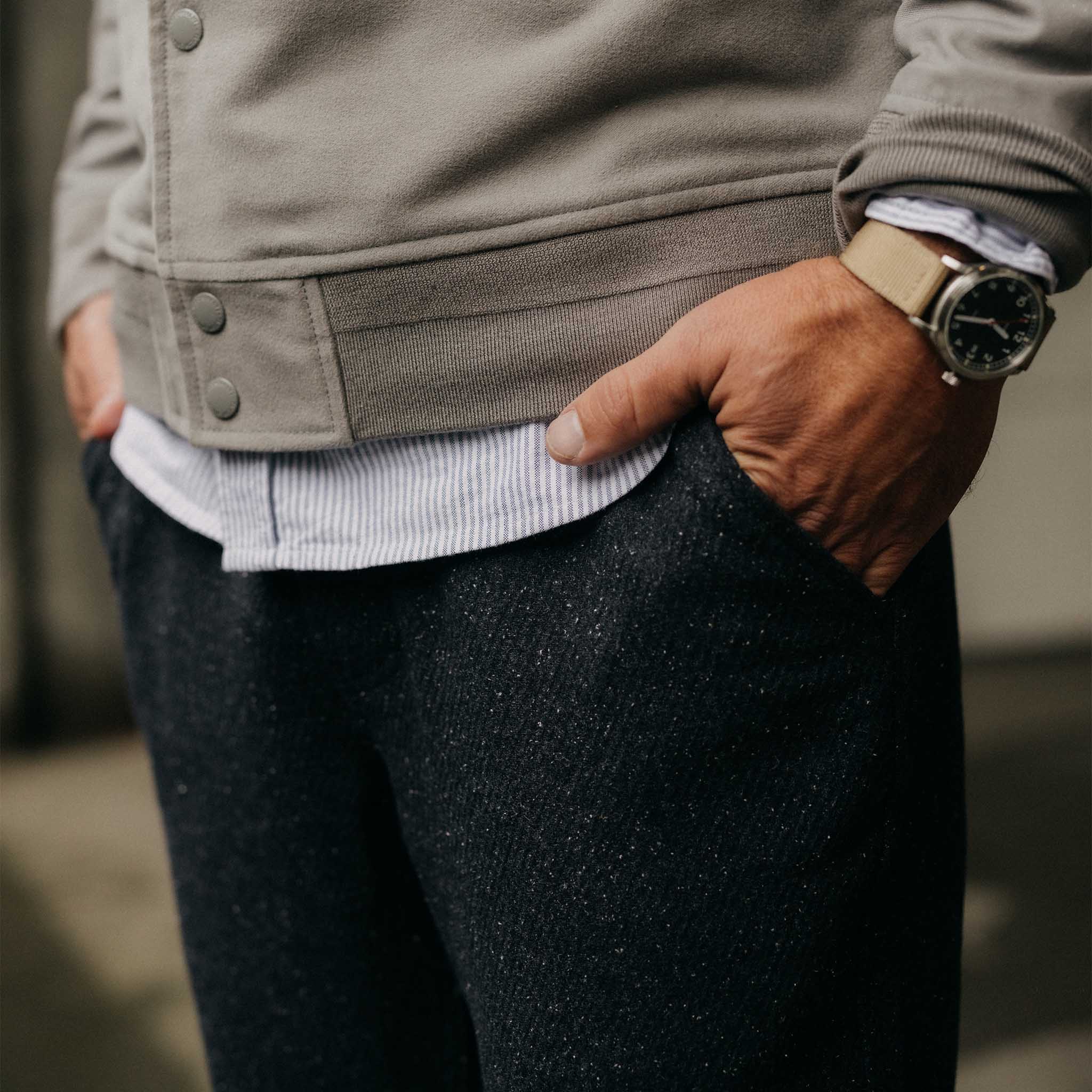 The Carnegie Pant in Navy Nep Wool: Alternate Image 2, Bottoms by Taylor Stitch