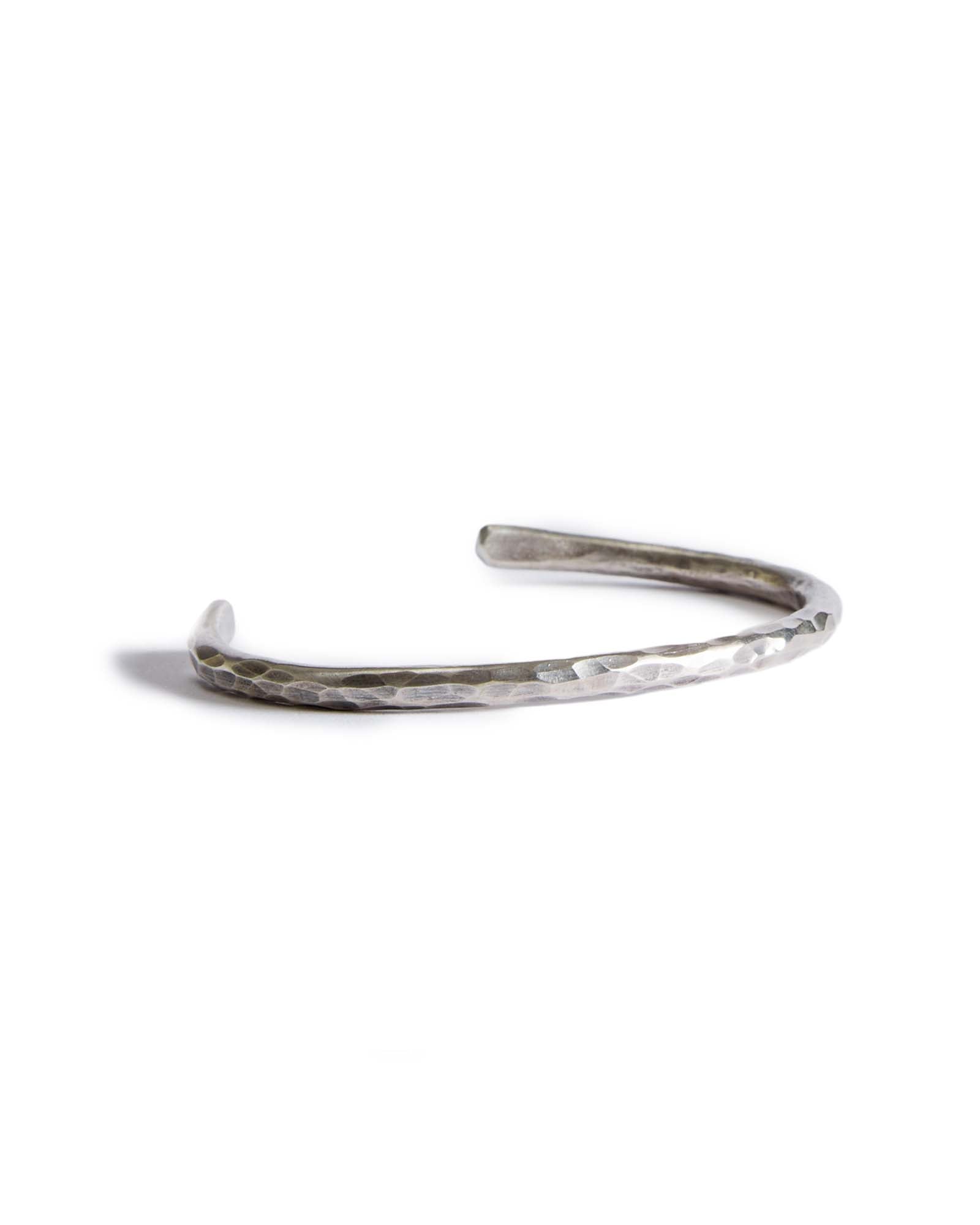 material shot of the side of The Hammered Cuff in Sterling Silver, Accessories by Taylor Stitch