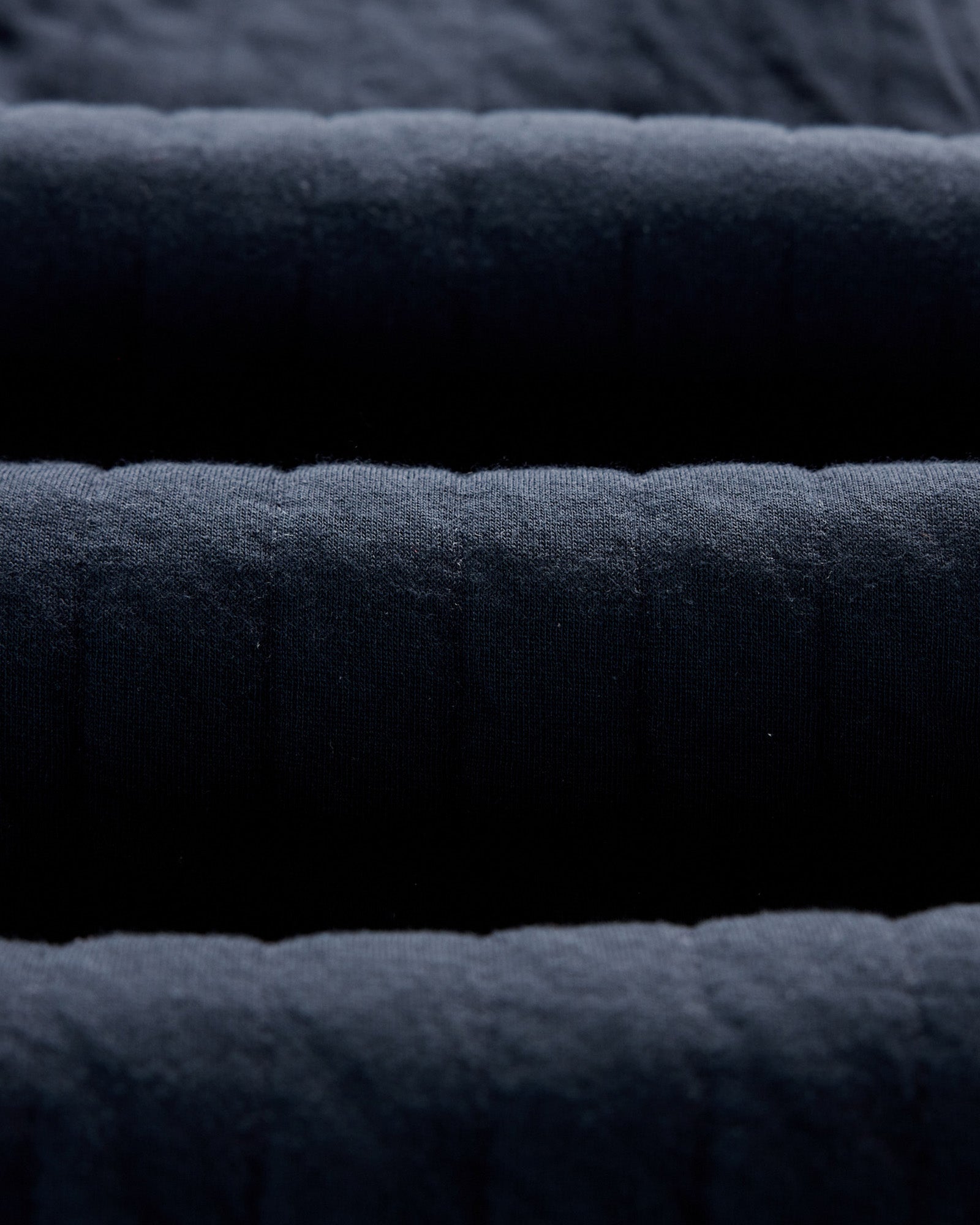 flatlay of the back of The Quilted Apres Pant in Heather Midnight Jersey, Bottoms by Taylor Stitch