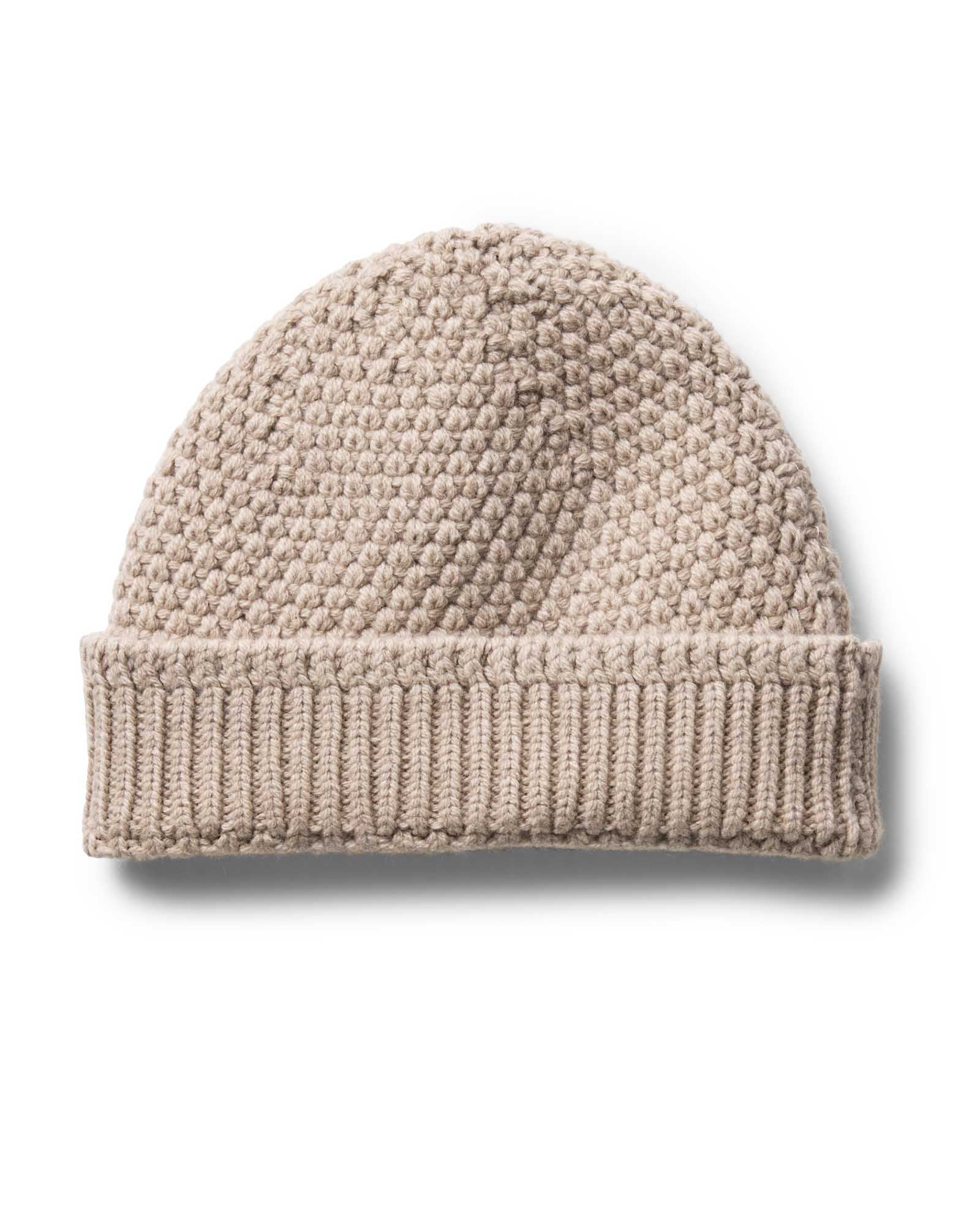 flatlay of The Fisherman Beanie in Heather Fog, Accessories by Taylor Stitch