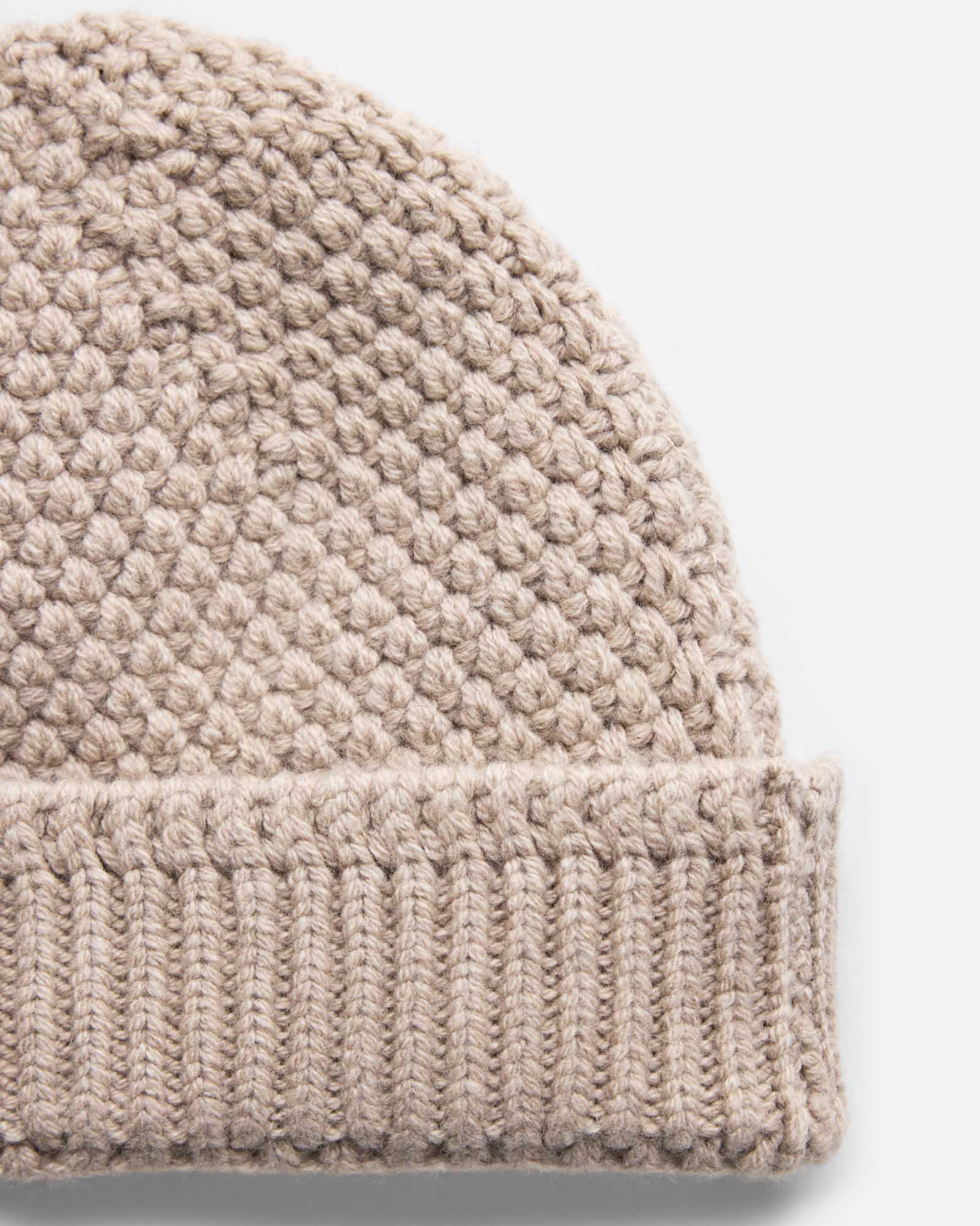 material shot of the cuff on The Fisherman Beanie in Heather Fog, Accessories by Taylor Stitch