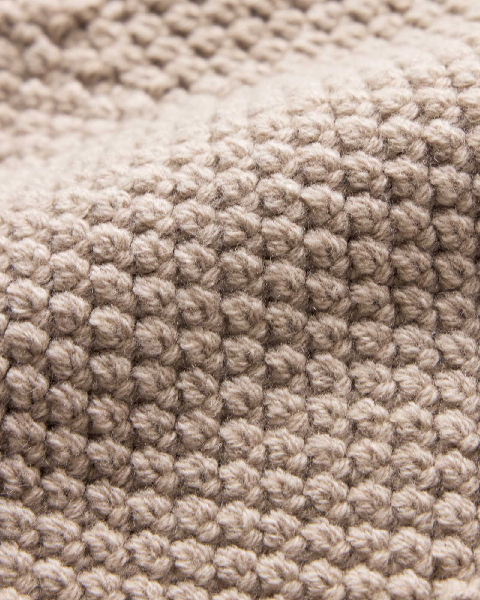 material shot of the fabric on The Fisherman Beanie in Heather Fog, Accessories by Taylor Stitch
