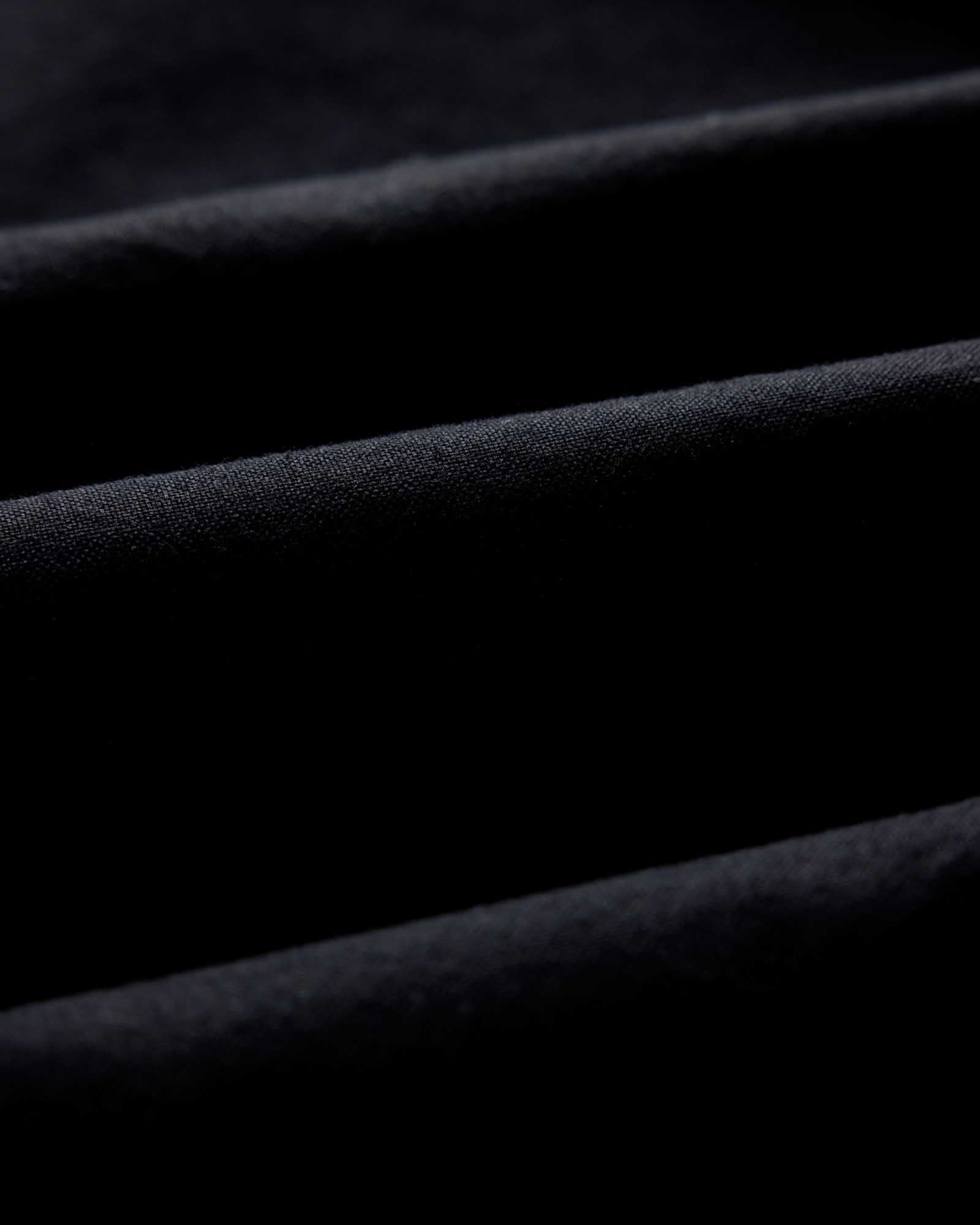 material shot of the fabric on The Jack in Black Indigo Oxford, Wovens by Taylor Stitch