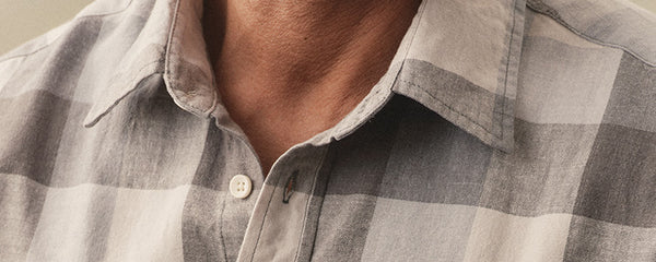 Close up of a hemp shirt for men