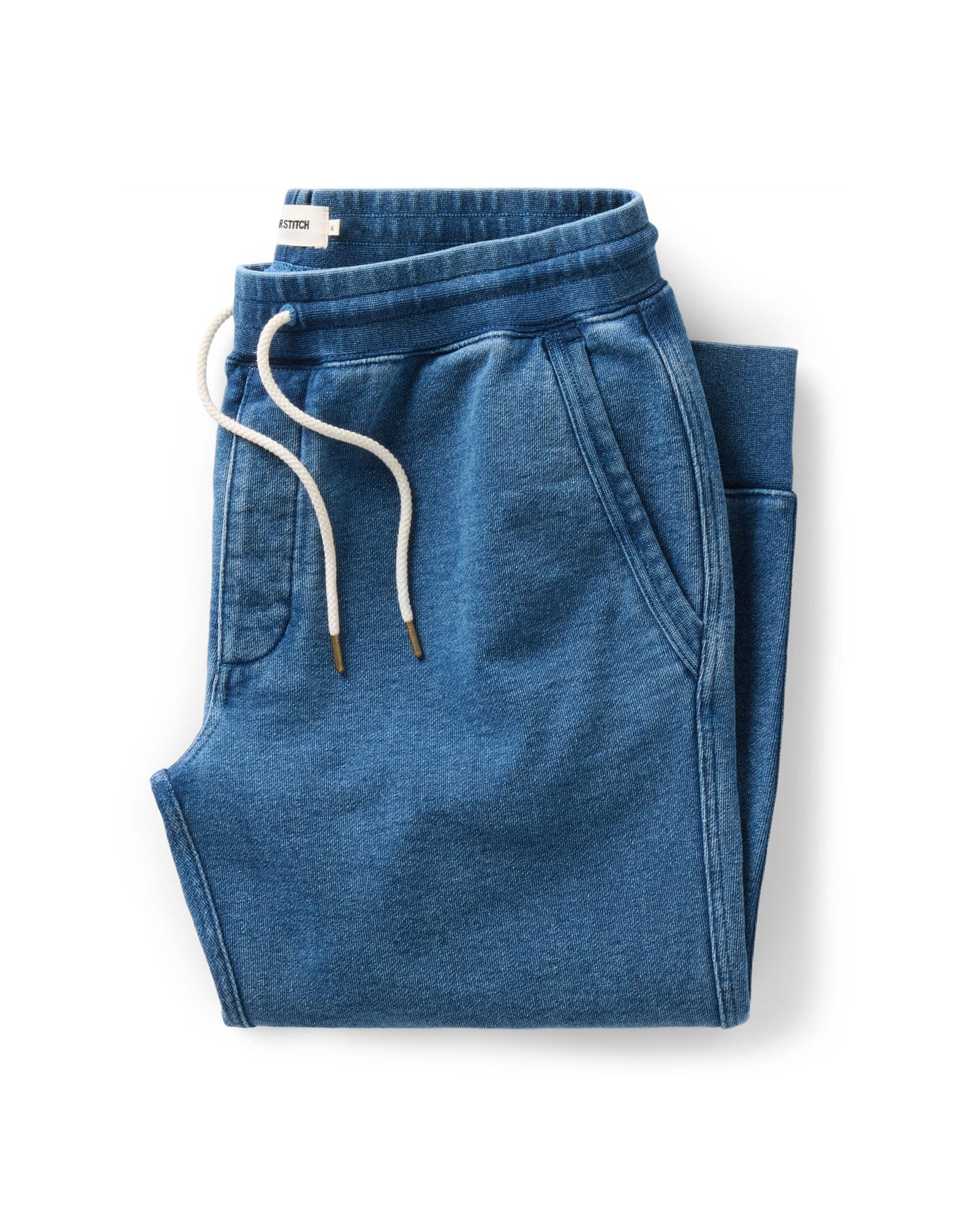 The Sunset Pant in Washed Indigo Terry: Featured Image, Bottoms by Taylor Stitch