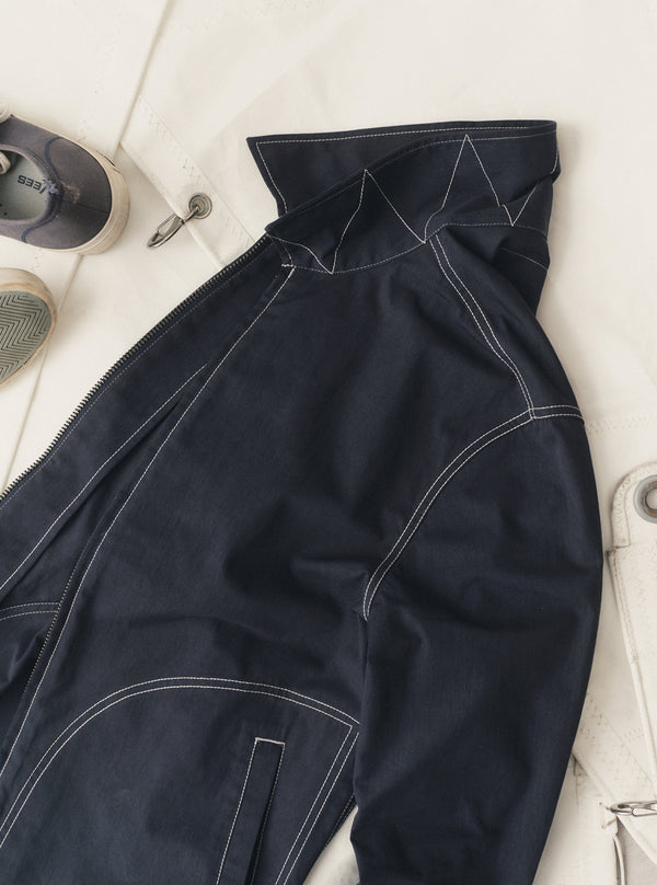 editorial flatlay of The Shore Jacket in Navy Twill
