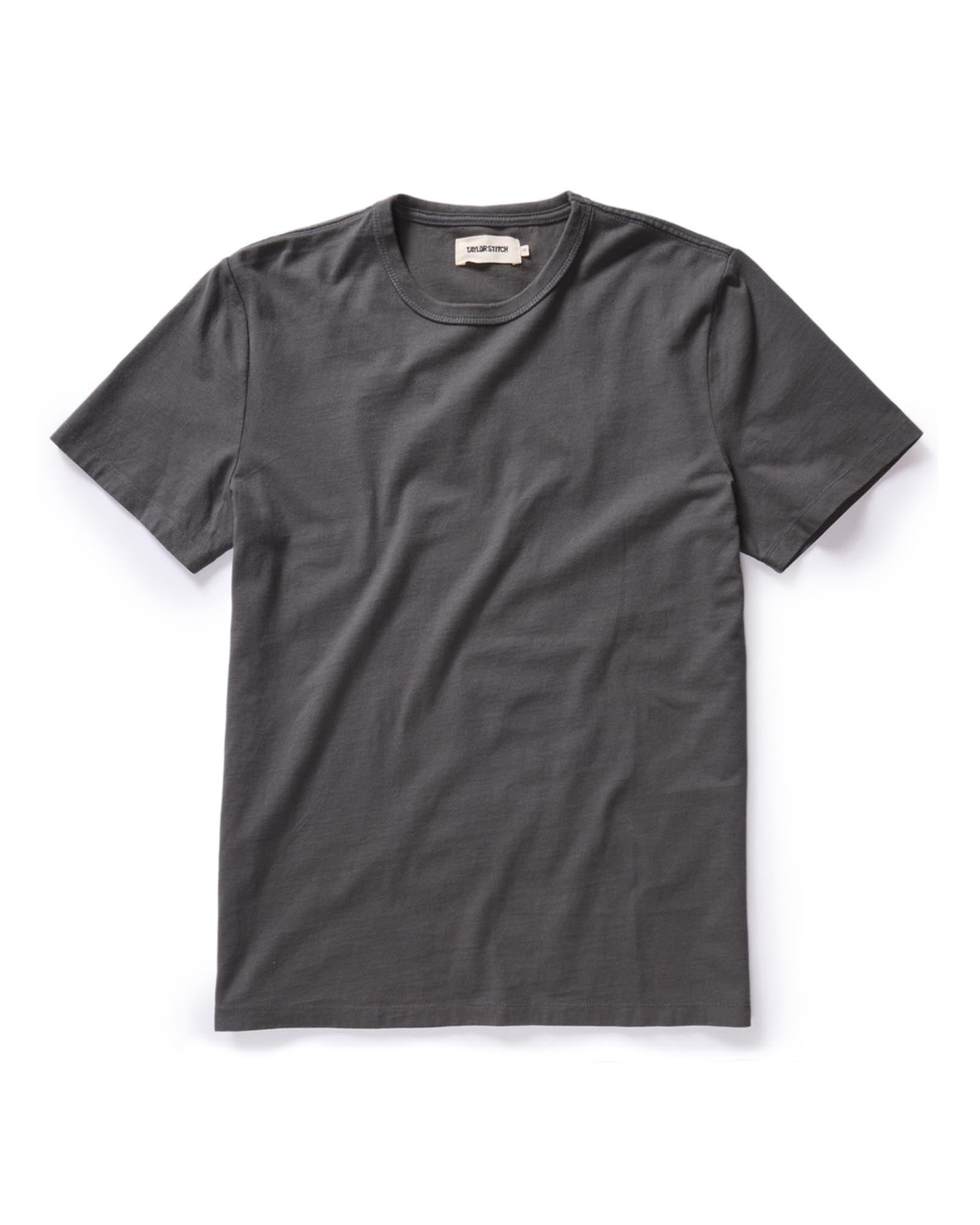 flatlay of The Organic Cotton Tee in Faded Black, Knits by Taylor Stitch