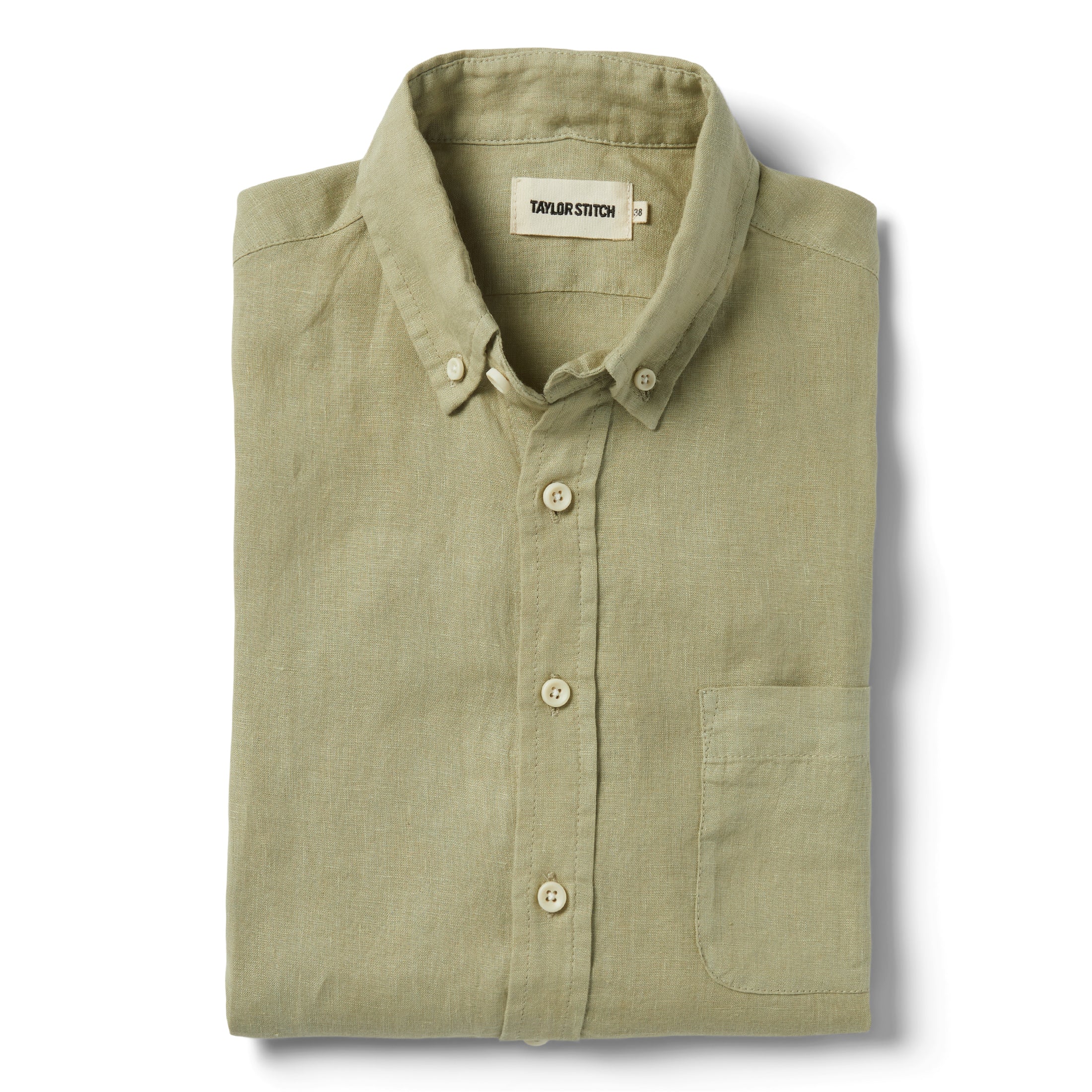 flatlay of The Jack in Sage Linen, Wovens by Taylor Stitch