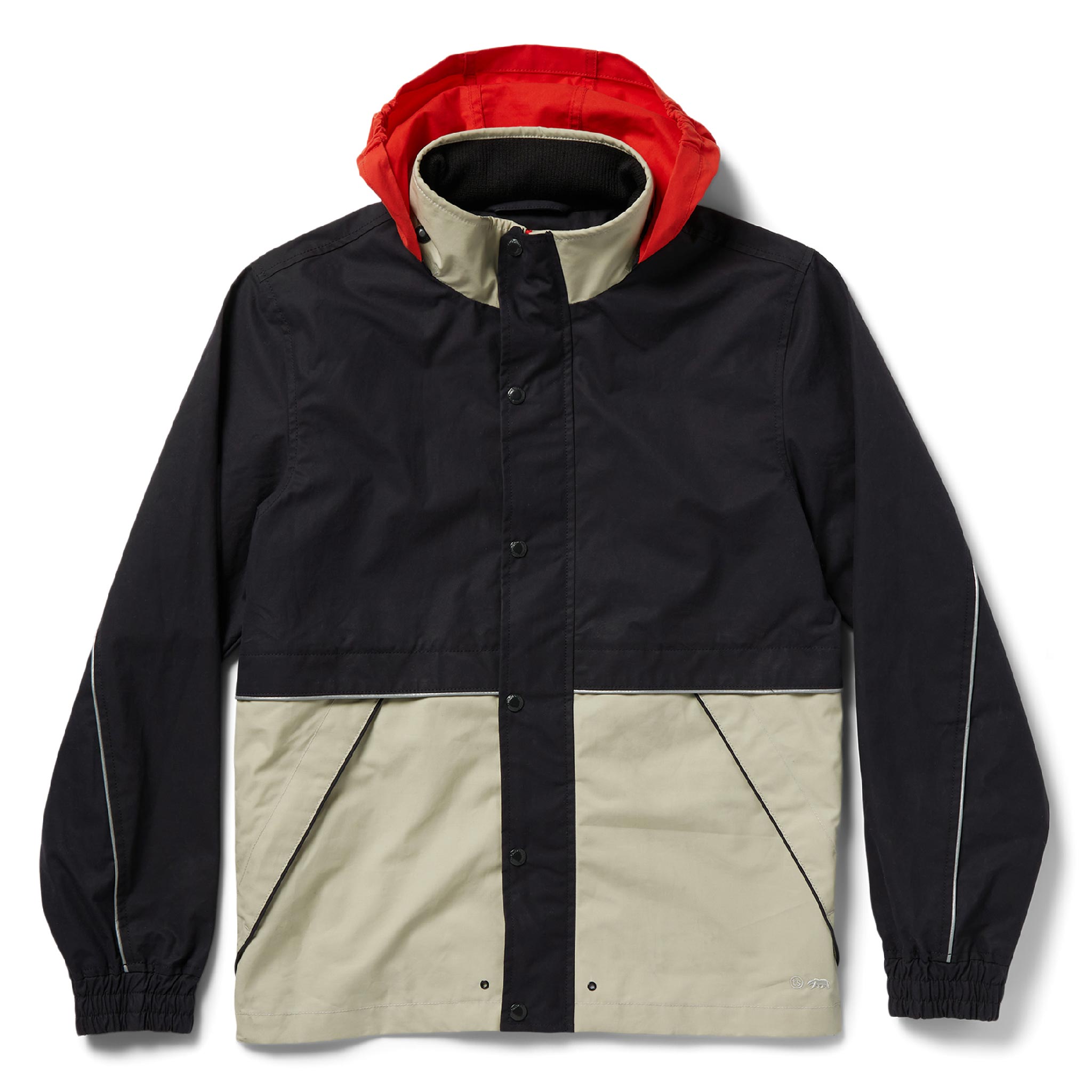 flatlay of The Navigator Jacket in Natural and Navy Colorblock, Outerwear by Taylor Stitch