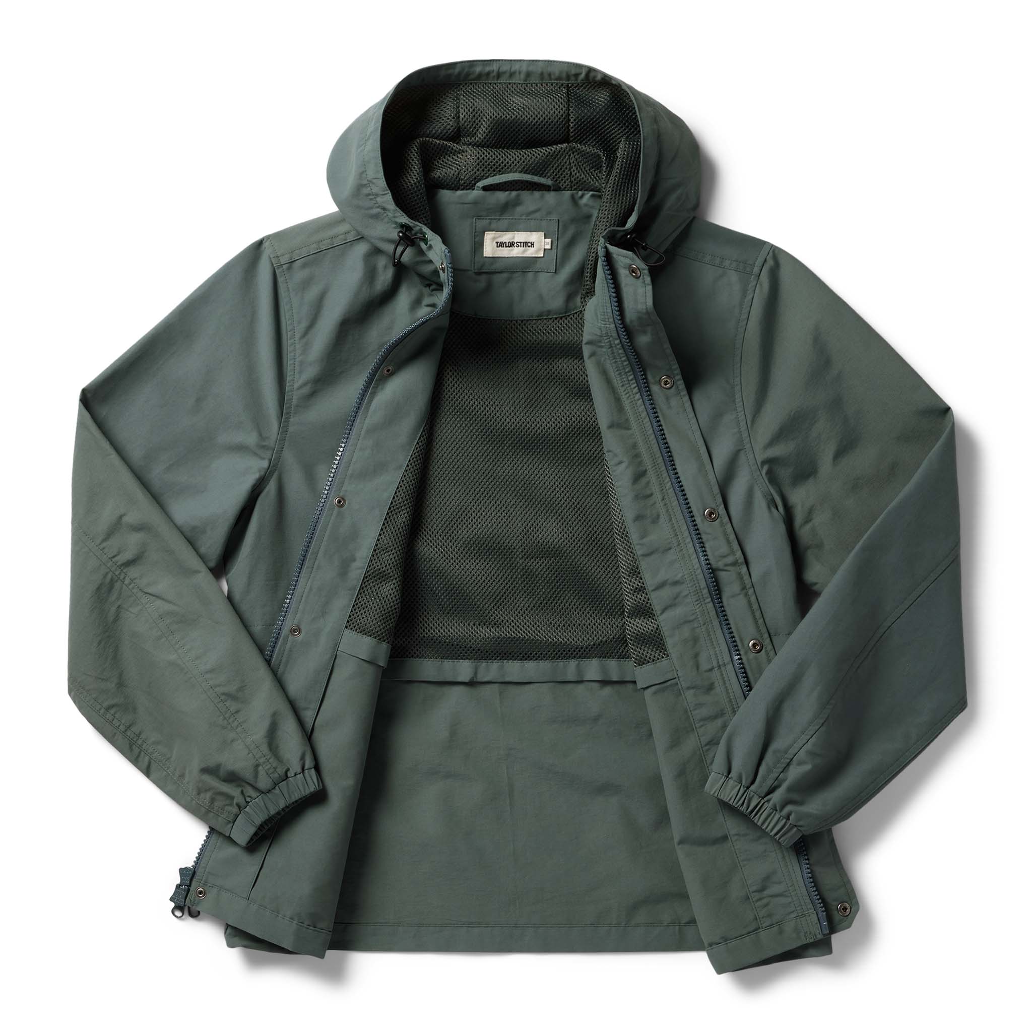 flatlay of The Chapman Jacket in Sea Green Sixty Forty open, Outerwear by Taylor Stitch