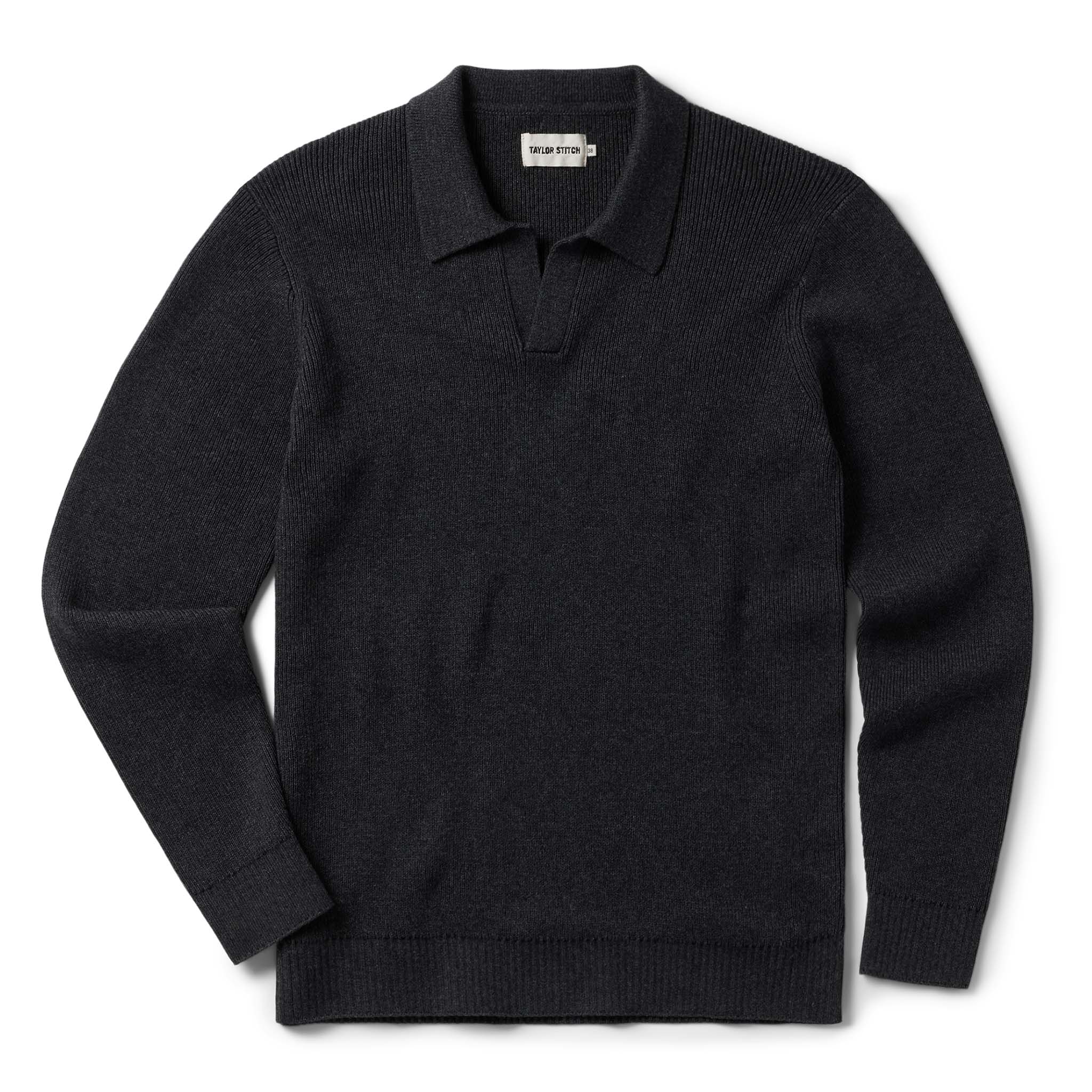 flatlay of The Charleston Sweater in Heather Charcoal, Knits by Taylor Stitch