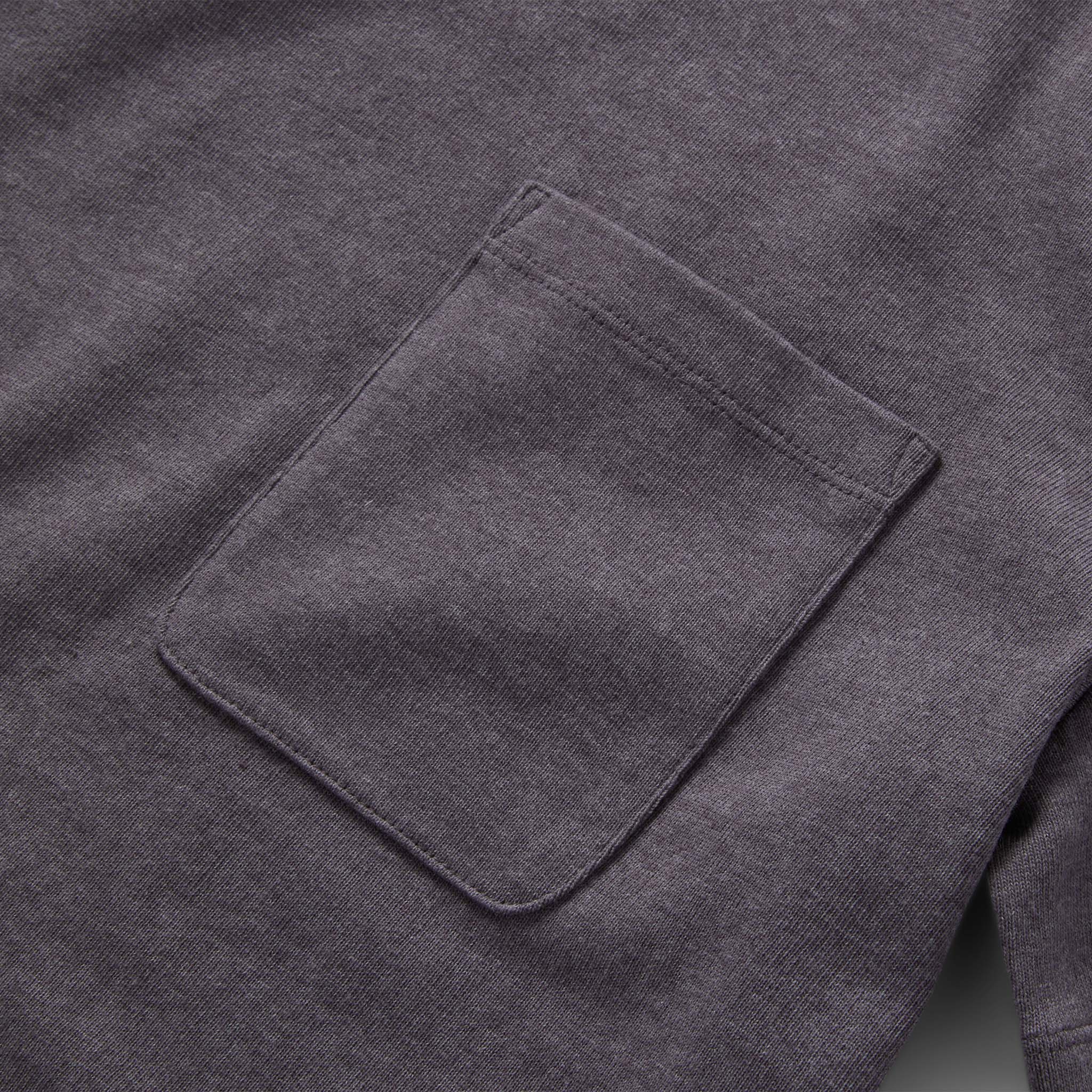 material shot of the front chest pocket on The Heavy Bag Tee in Smoke, Knits by Taylor Stitch
