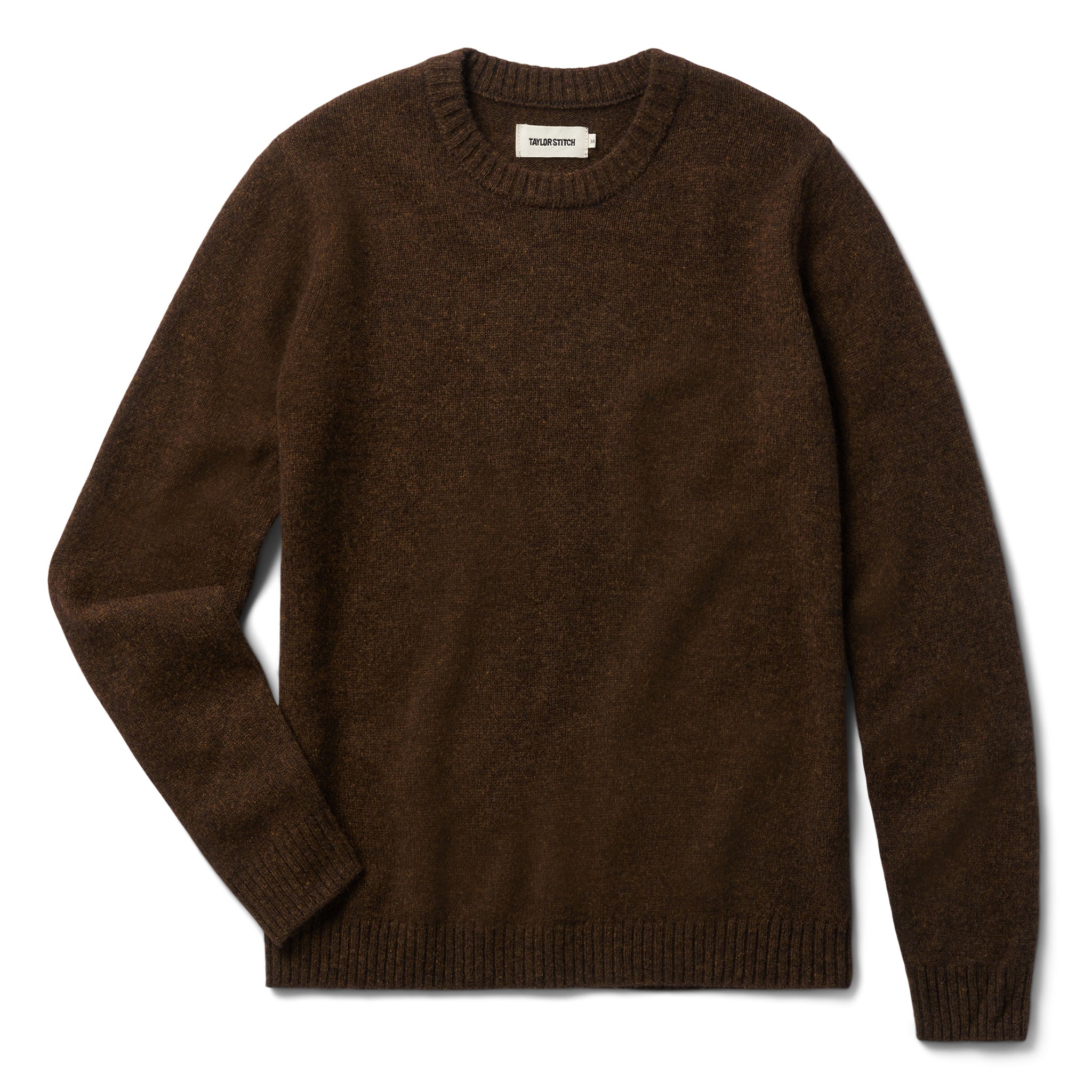 flatlay of The Lodge Sweater in Coffee, Knits by Taylor Stitch