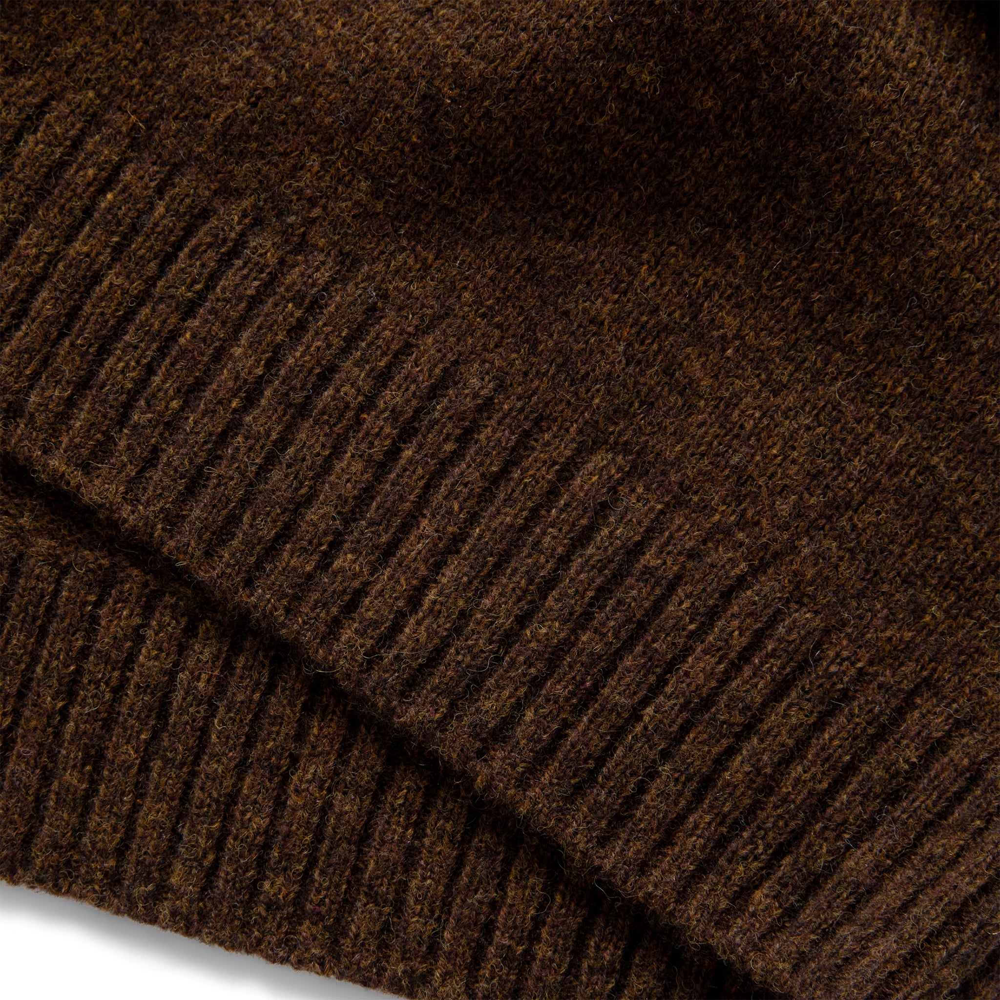 material shot of the hem on The Lodge Sweater in Coffee, Knits by Taylor Stitch