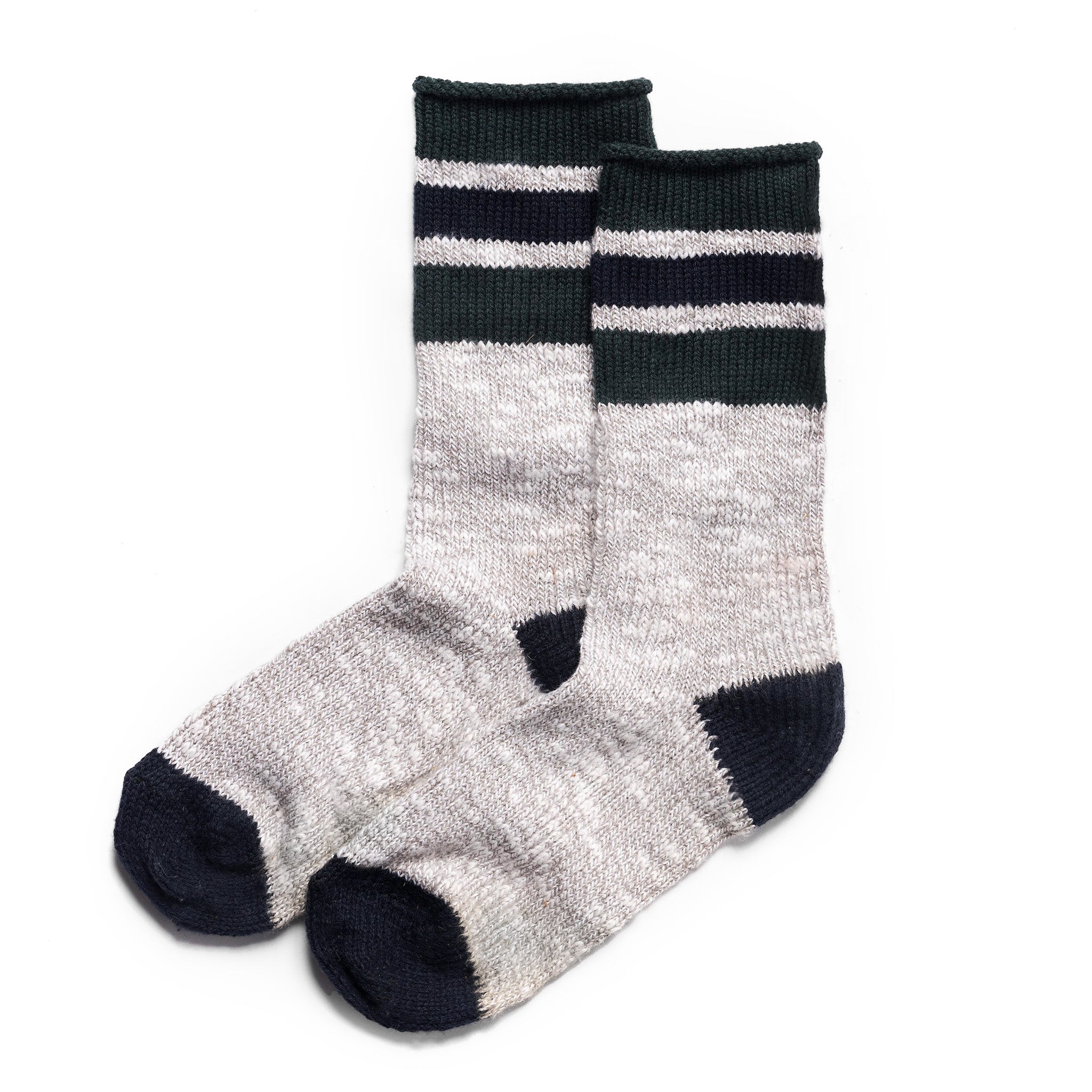 flatlay of The Camp Sock in Heather Grey, Accessories by Taylor Stitch