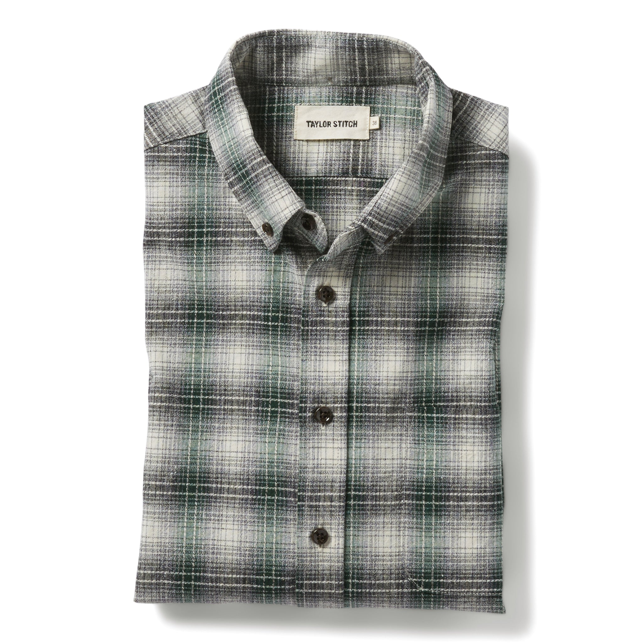 folded flatlay of The Jack in Spruce Nep Plaid, Wovens by Taylor Stitch