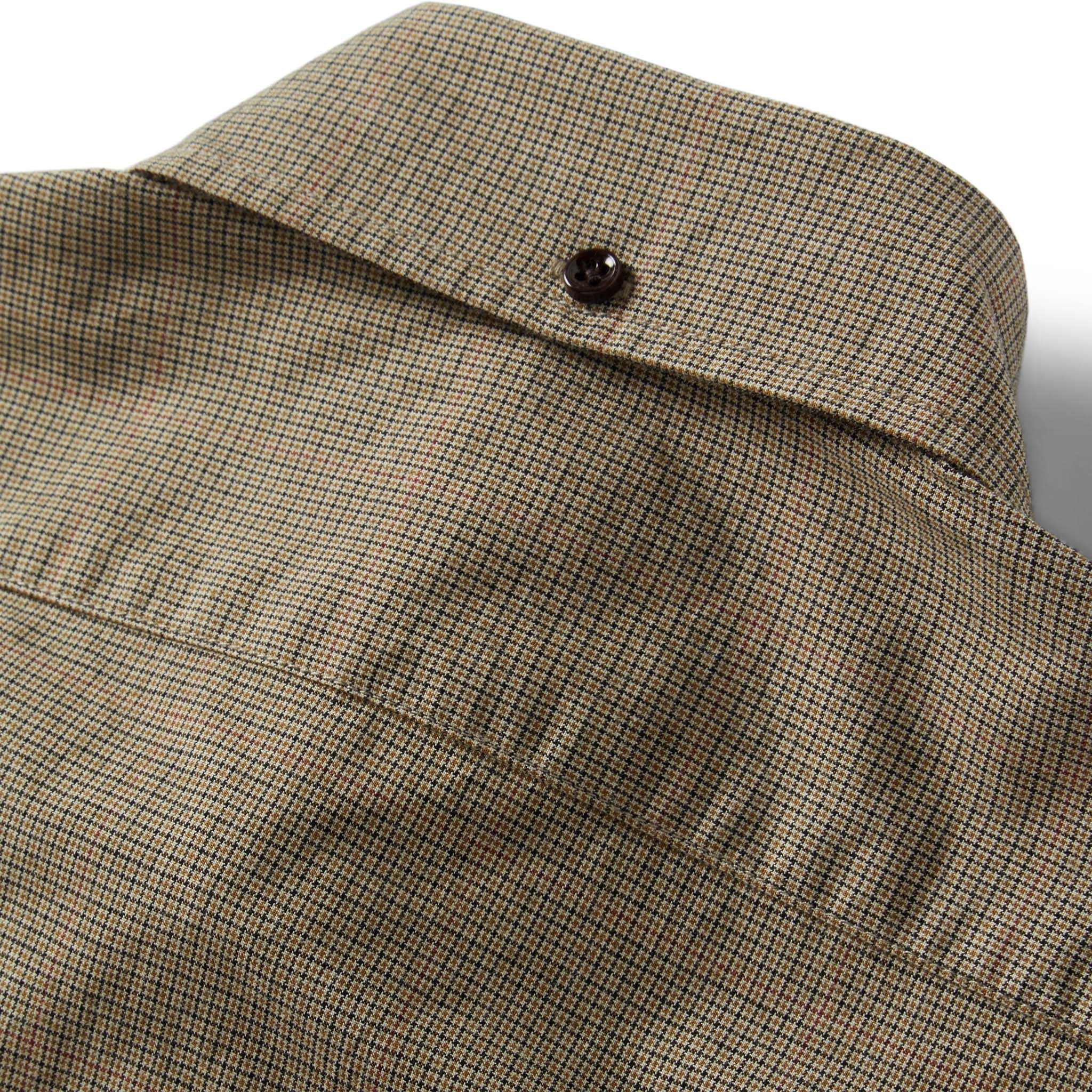 material shot of the back collar of The Jack in Khaki Houndstooth Check, Wovens by Taylor Stitch