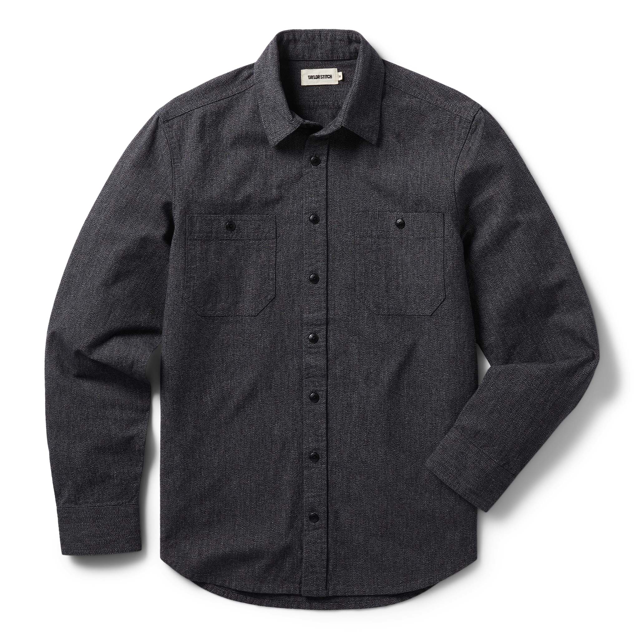 flatlay of The Utility Shirt in Ash Jaspe, Wovens by Taylor Stitch