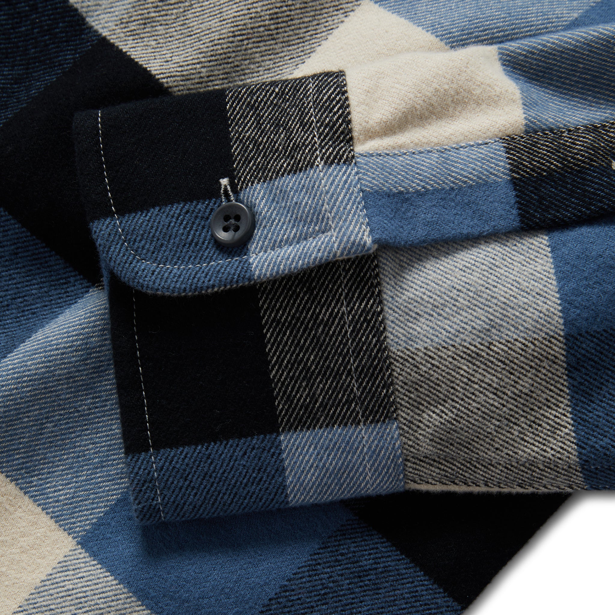 material shot of the cuffs on The Yosemite Shirt in Icicle Check, Wovens by Taylor Stitch